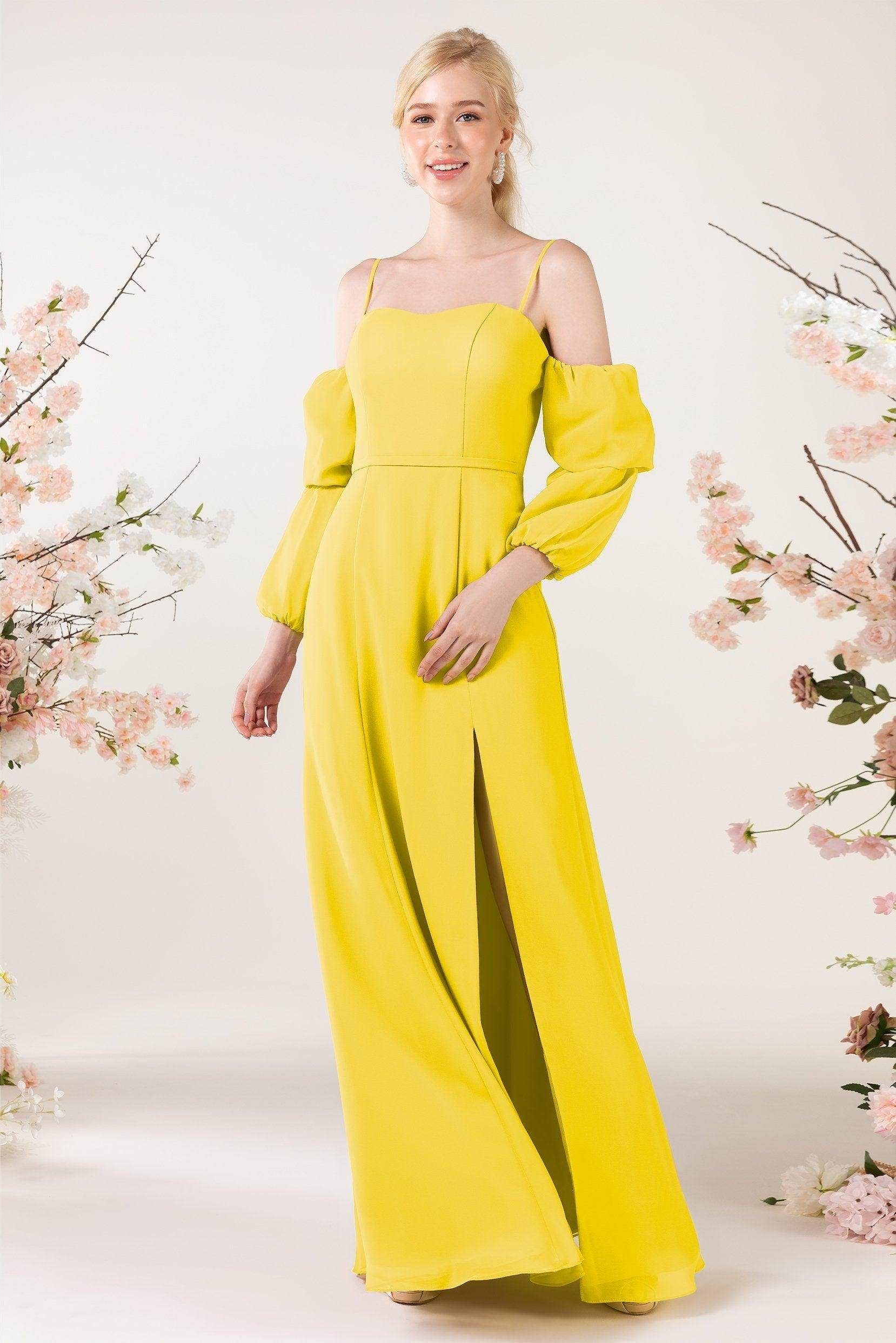 Trumpet Sweep-Brush Train Chiffon Bridesmaid Dress CB0459