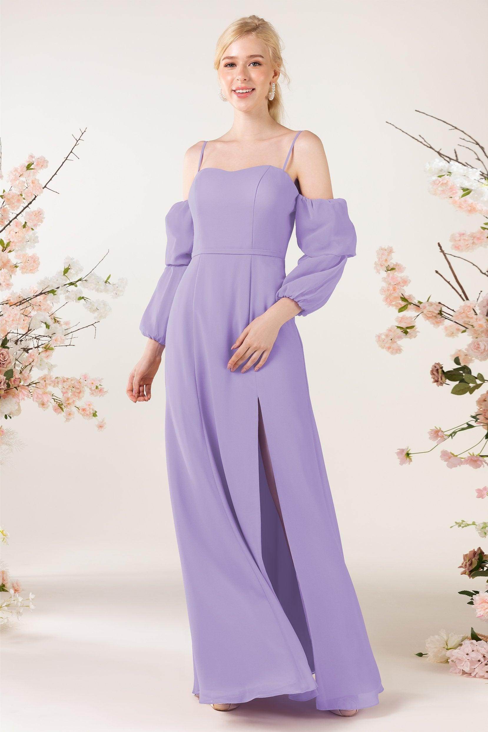 Trumpet Sweep-Brush Train Chiffon Bridesmaid Dress CB0459