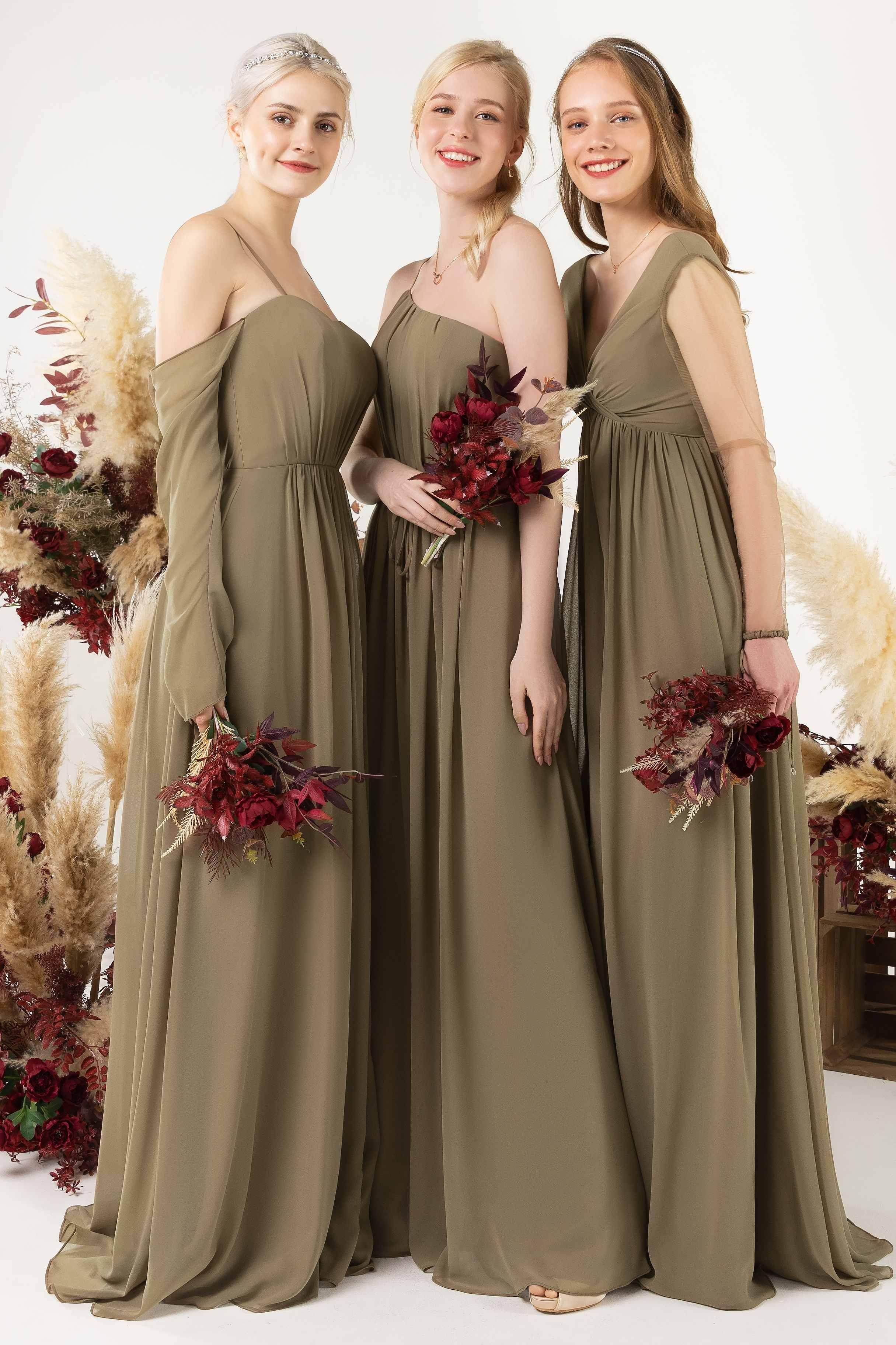 A-Line Floor Length Chiffon Bridesmaid Dress CB0462