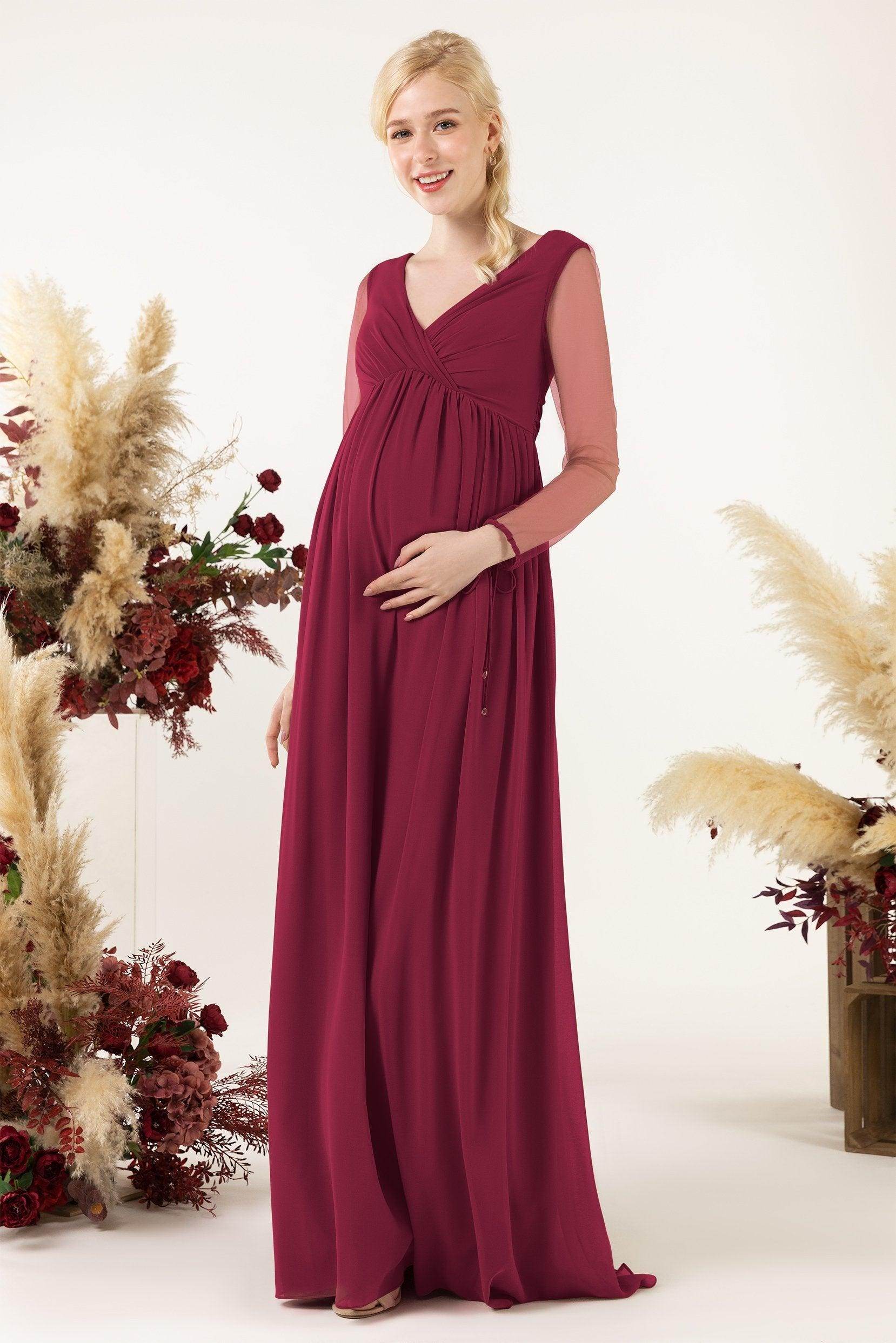 A-Line Sweep-Brush Train Chiffon Bridesmaid Dress CB0461M