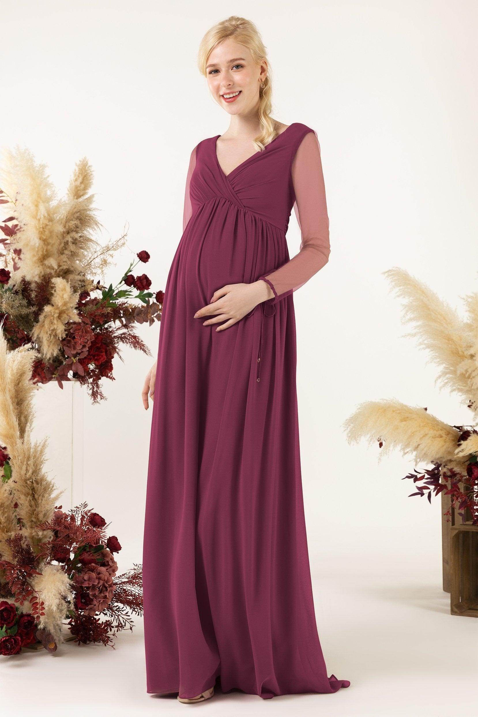 A-Line Sweep-Brush Train Chiffon Bridesmaid Dress CB0461M