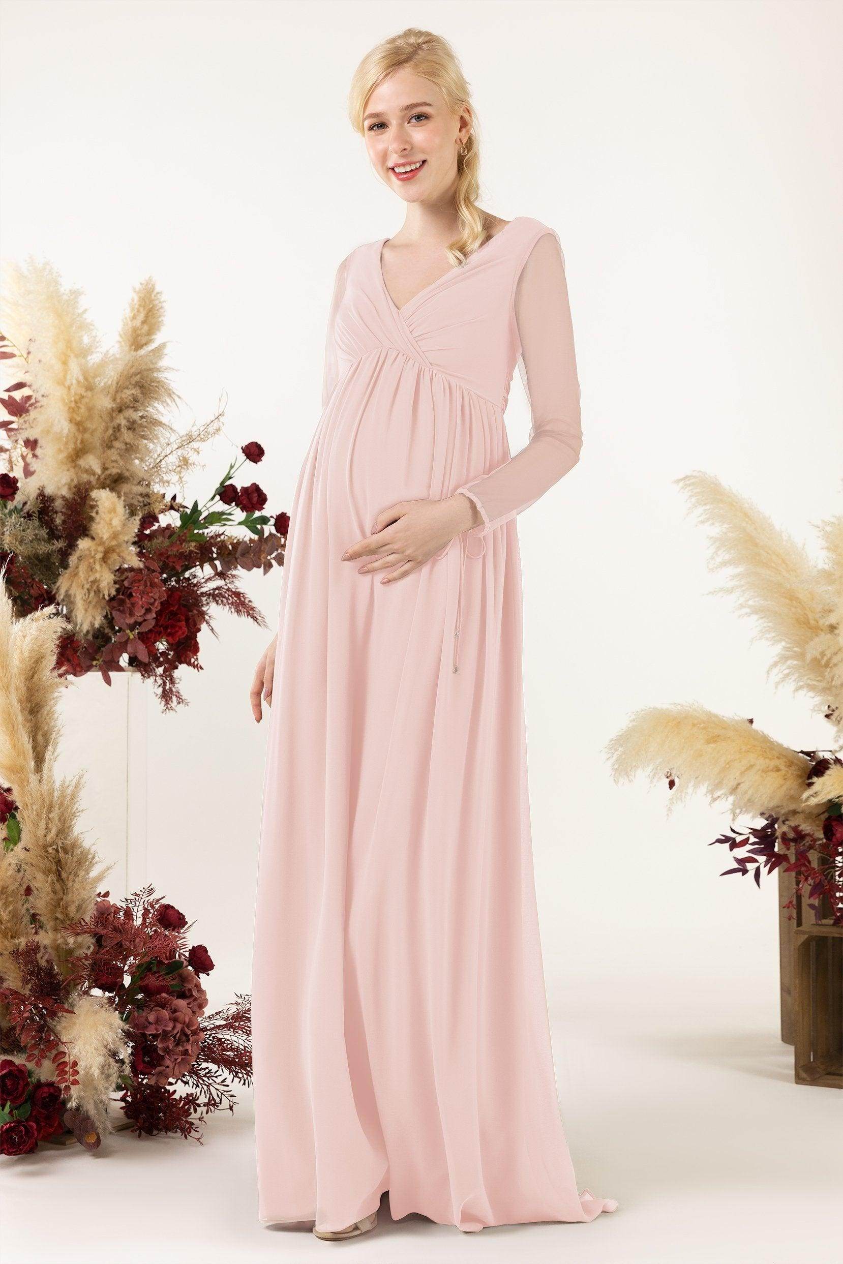A-Line Sweep-Brush Train Chiffon Bridesmaid Dress CB0461M