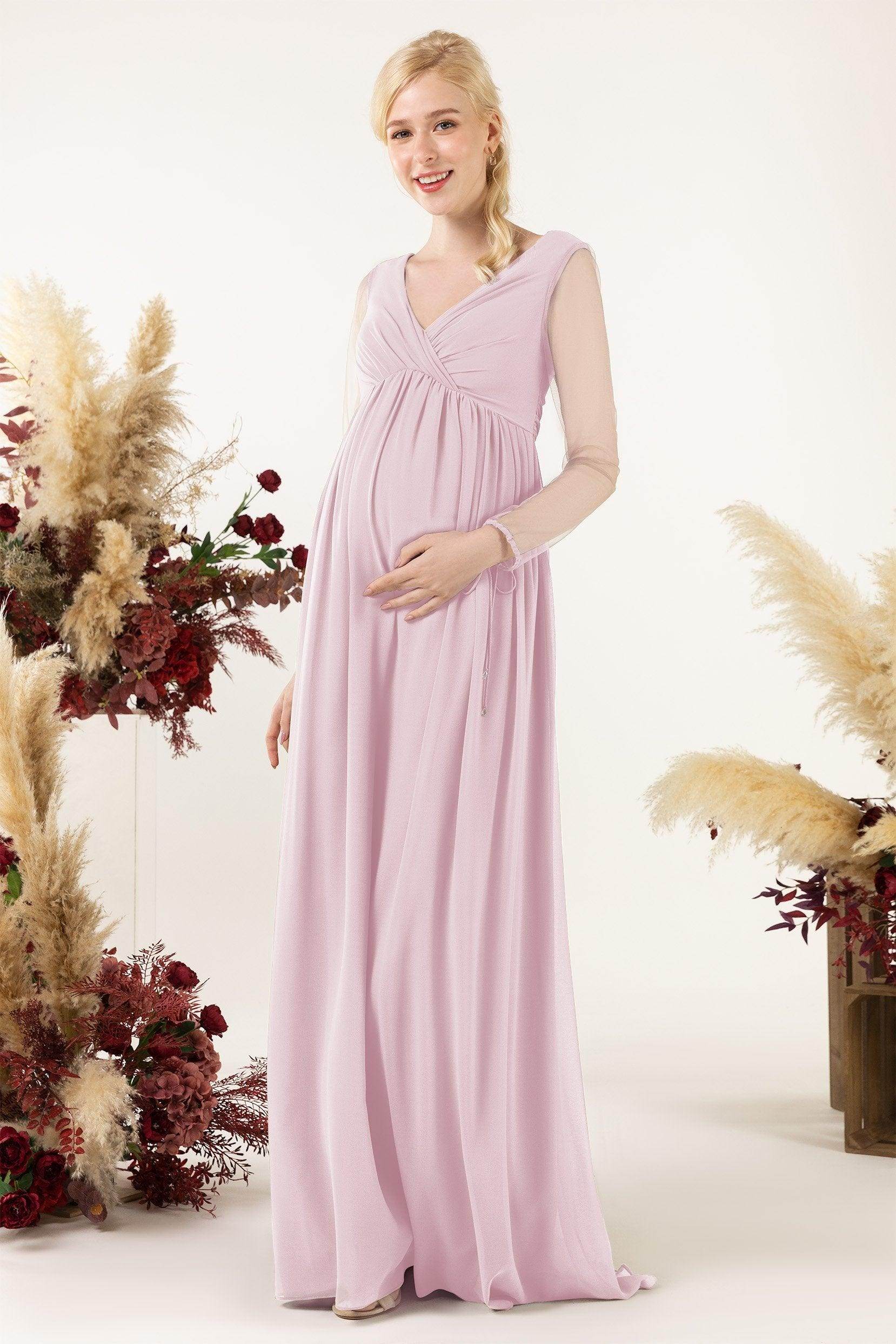 A-Line Sweep-Brush Train Chiffon Bridesmaid Dress CB0461M