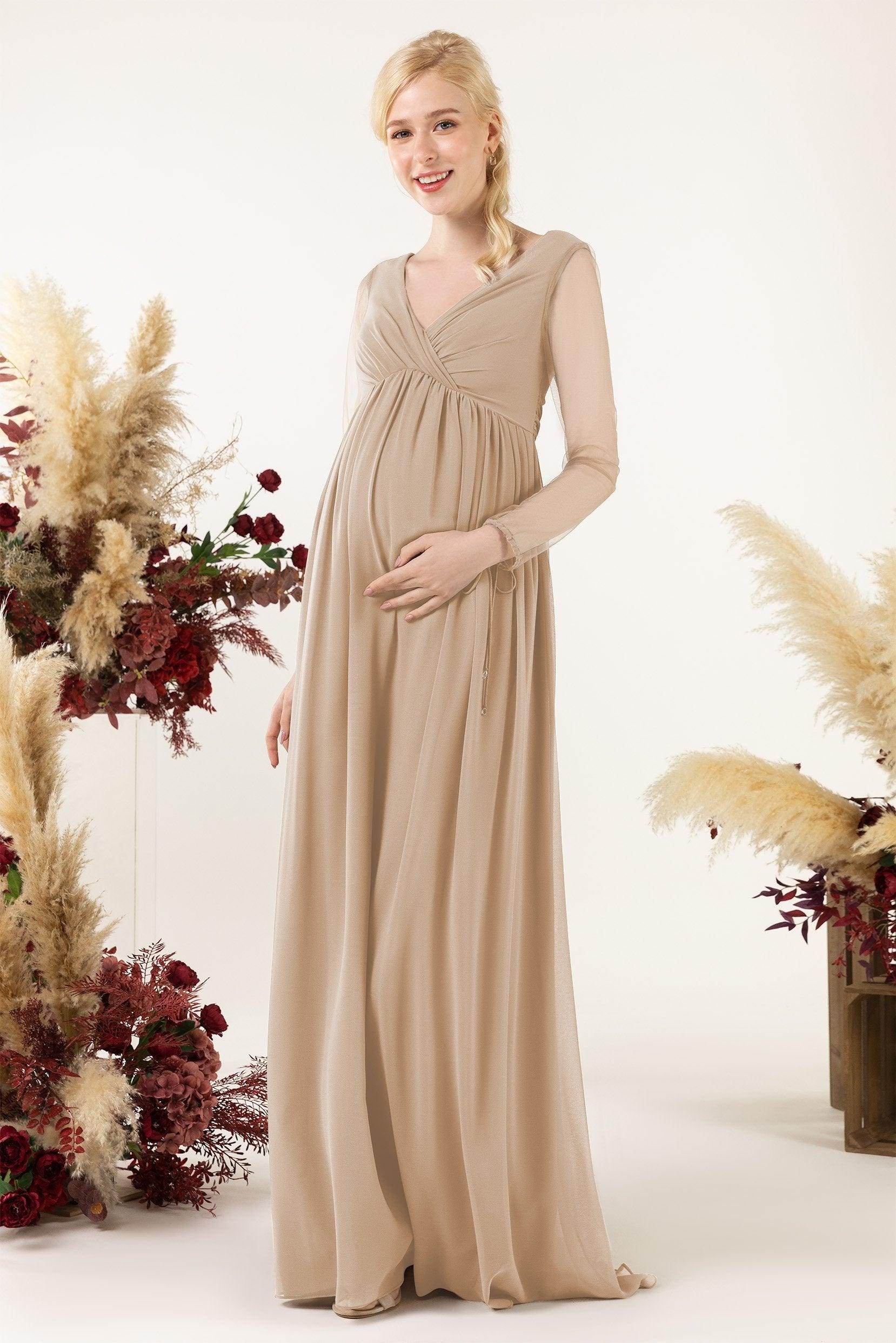 A-Line Sweep-Brush Train Chiffon Bridesmaid Dress CB0461M