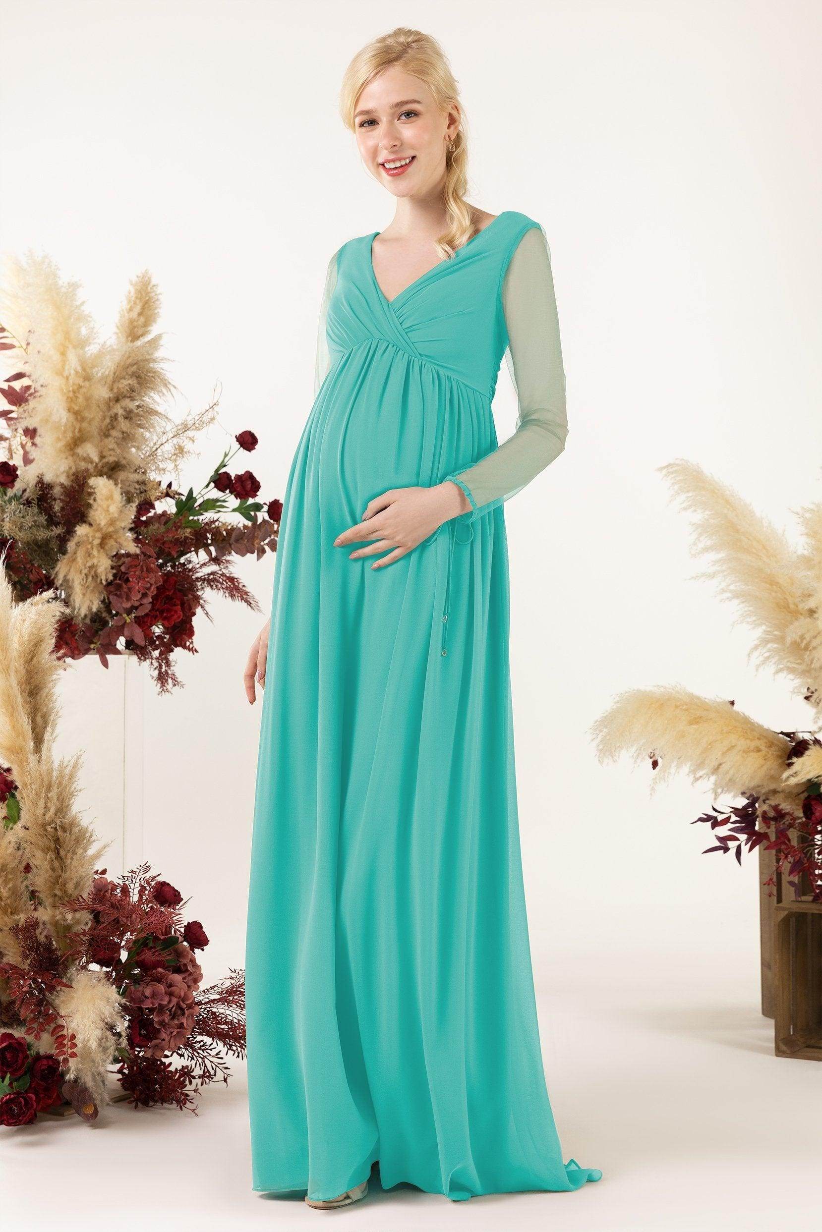 A-Line Sweep-Brush Train Chiffon Bridesmaid Dress CB0461M