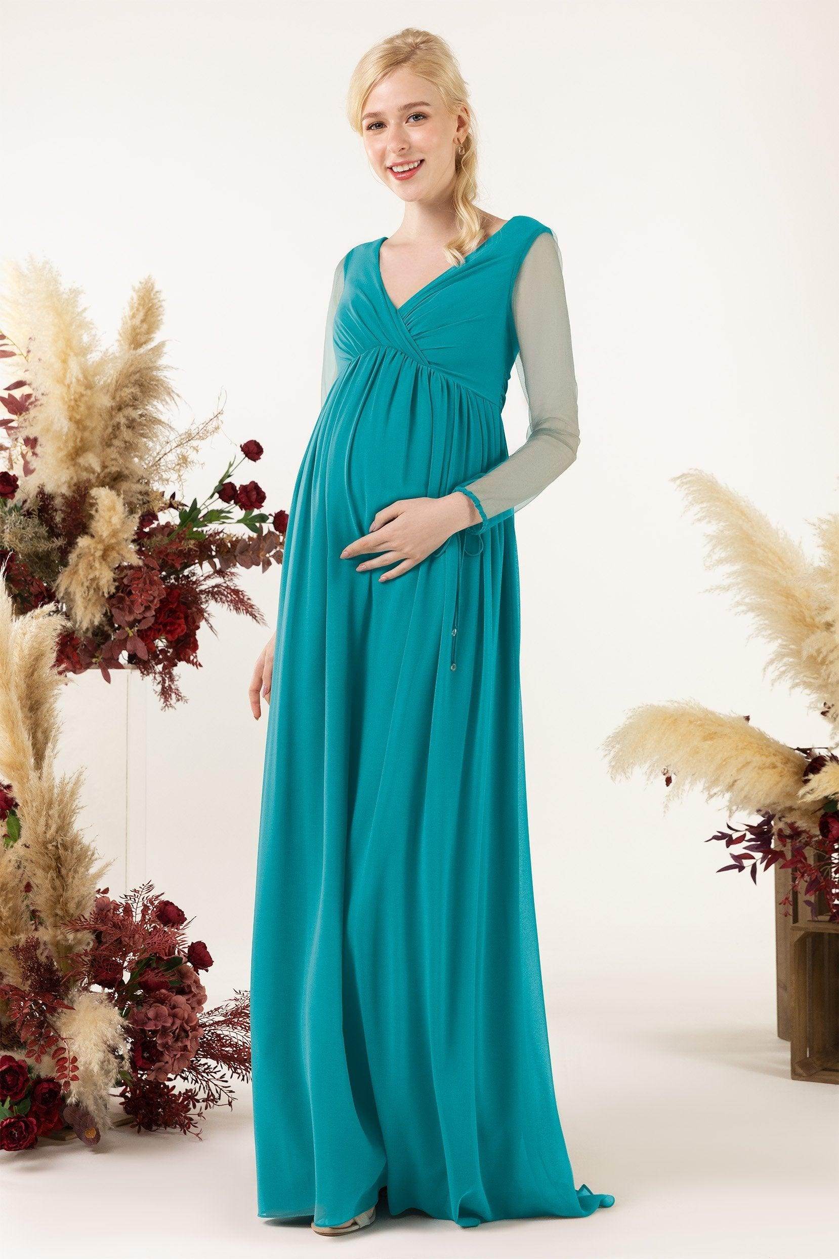 A-Line Sweep-Brush Train Chiffon Bridesmaid Dress CB0461M
