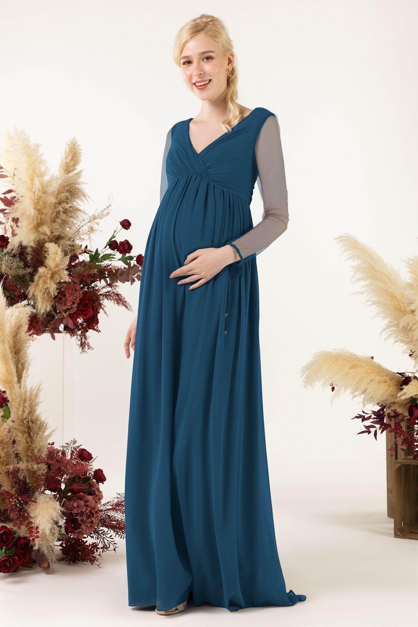 A-Line Sweep-Brush Train Chiffon Bridesmaid Dress CB0461M