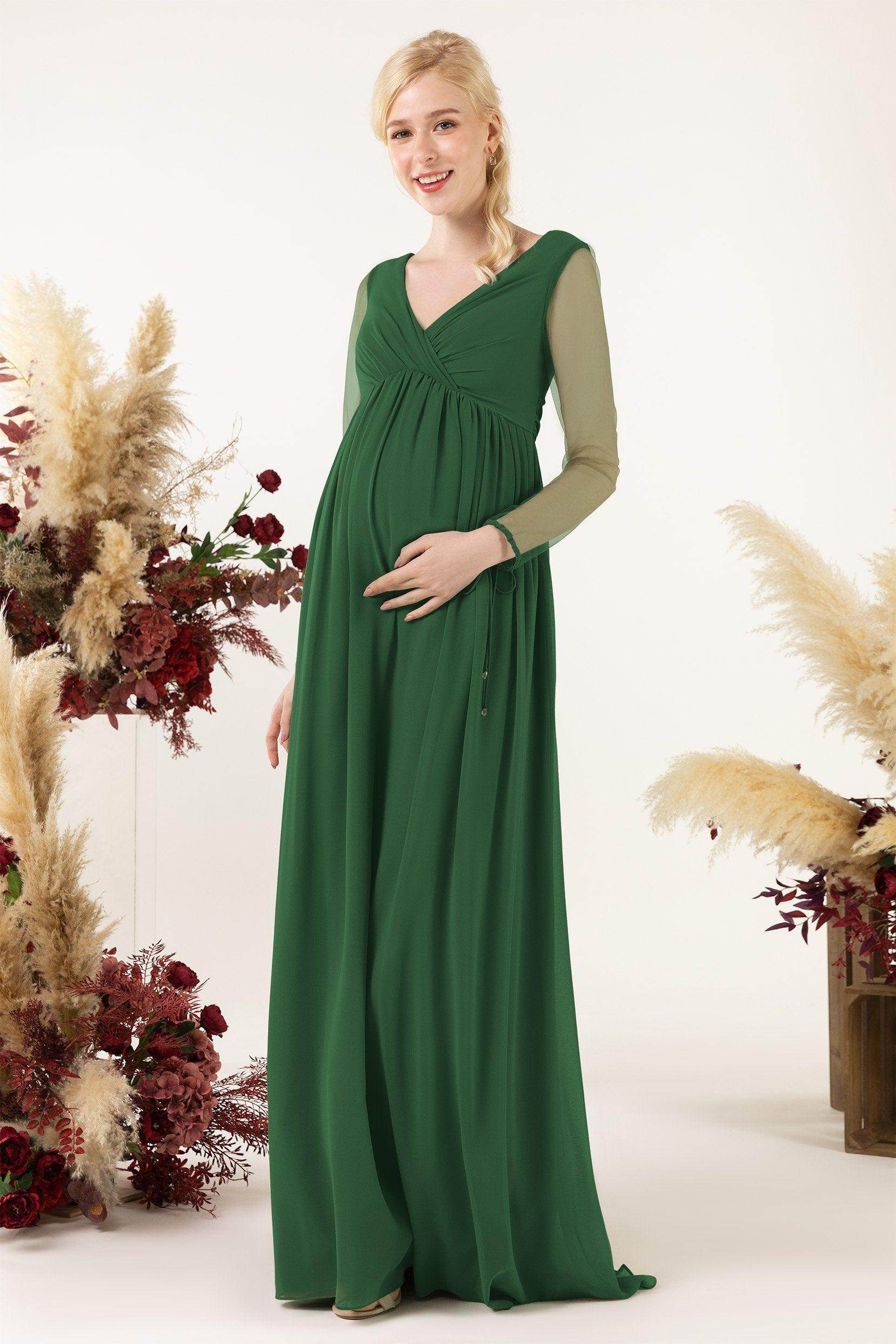 A-Line Sweep-Brush Train Chiffon Bridesmaid Dress CB0461M