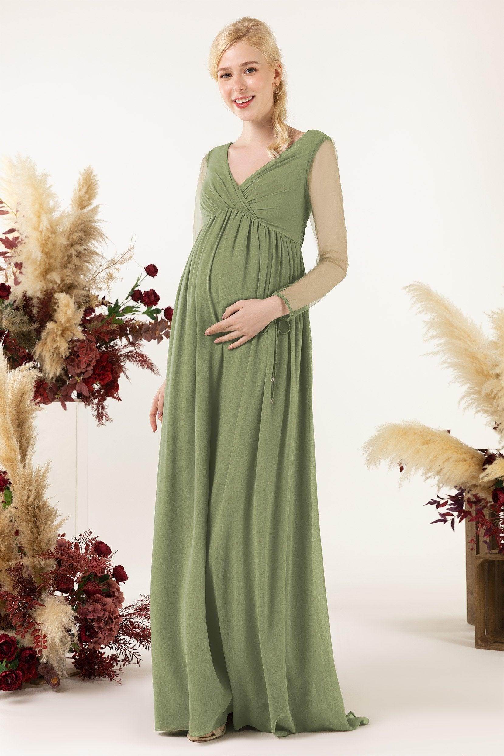 A-Line Sweep-Brush Train Chiffon Bridesmaid Dress CB0461M