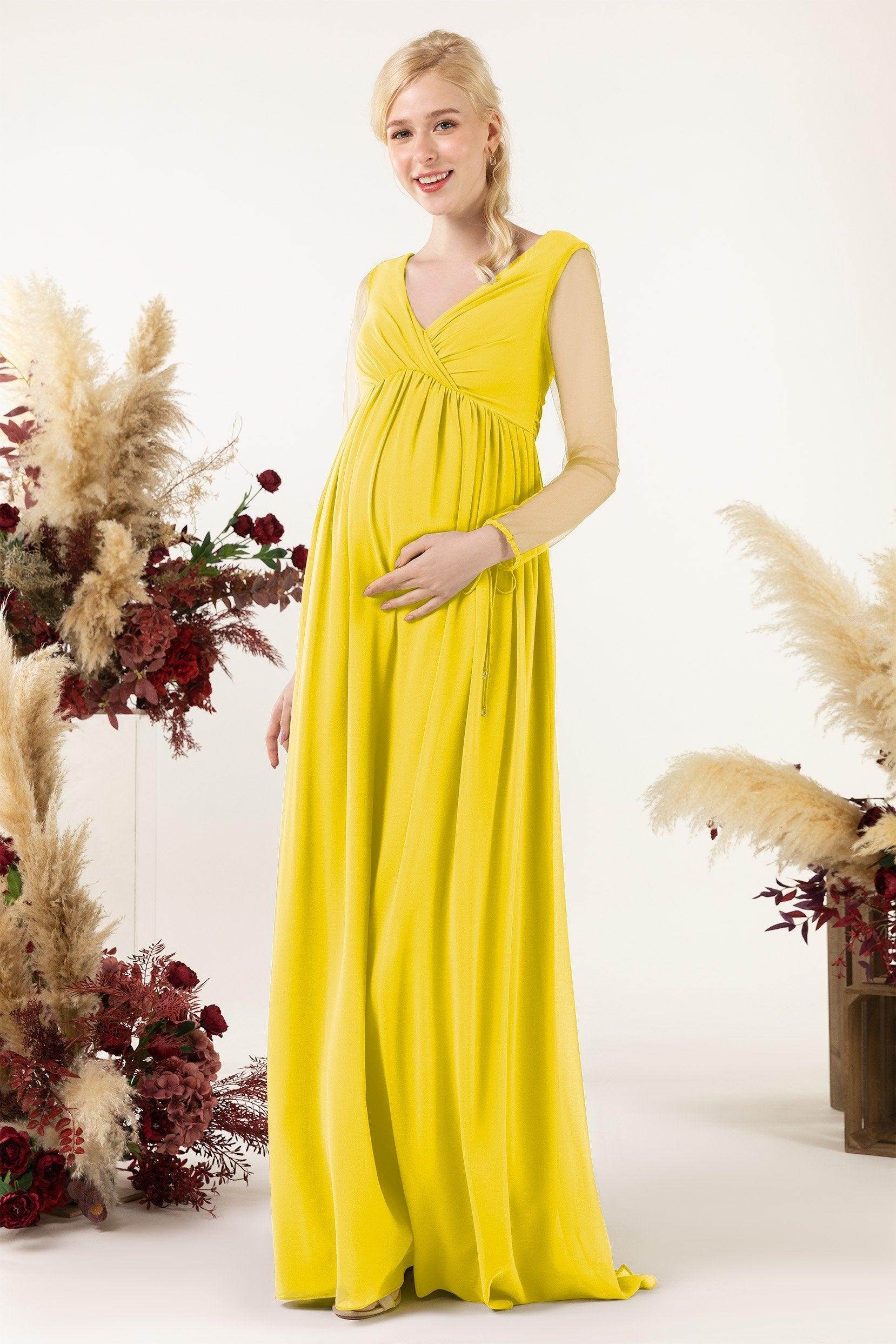 A-Line Sweep-Brush Train Chiffon Bridesmaid Dress CB0461M