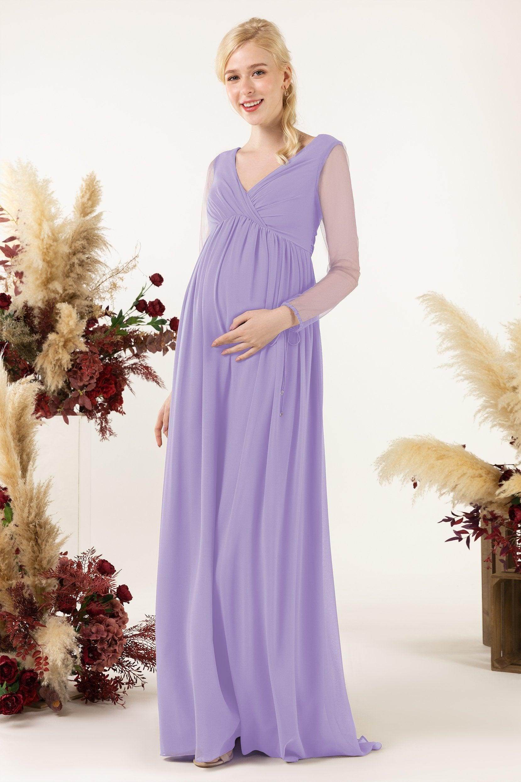 A-Line Sweep-Brush Train Chiffon Bridesmaid Dress CB0461M