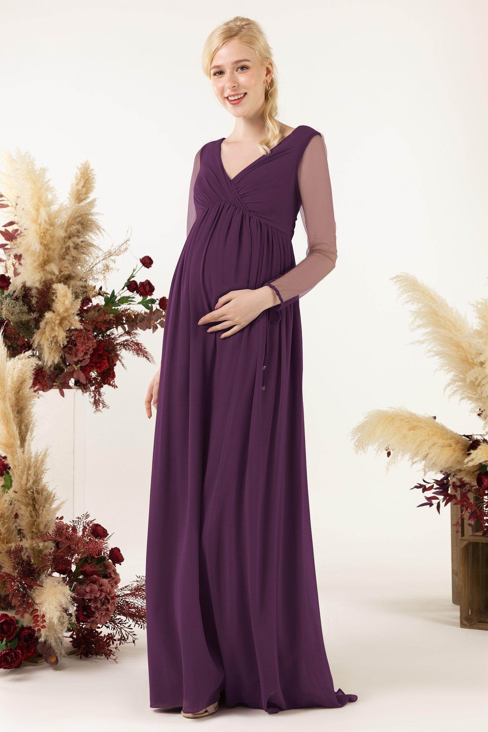 A-Line Sweep-Brush Train Chiffon Bridesmaid Dress CB0461M