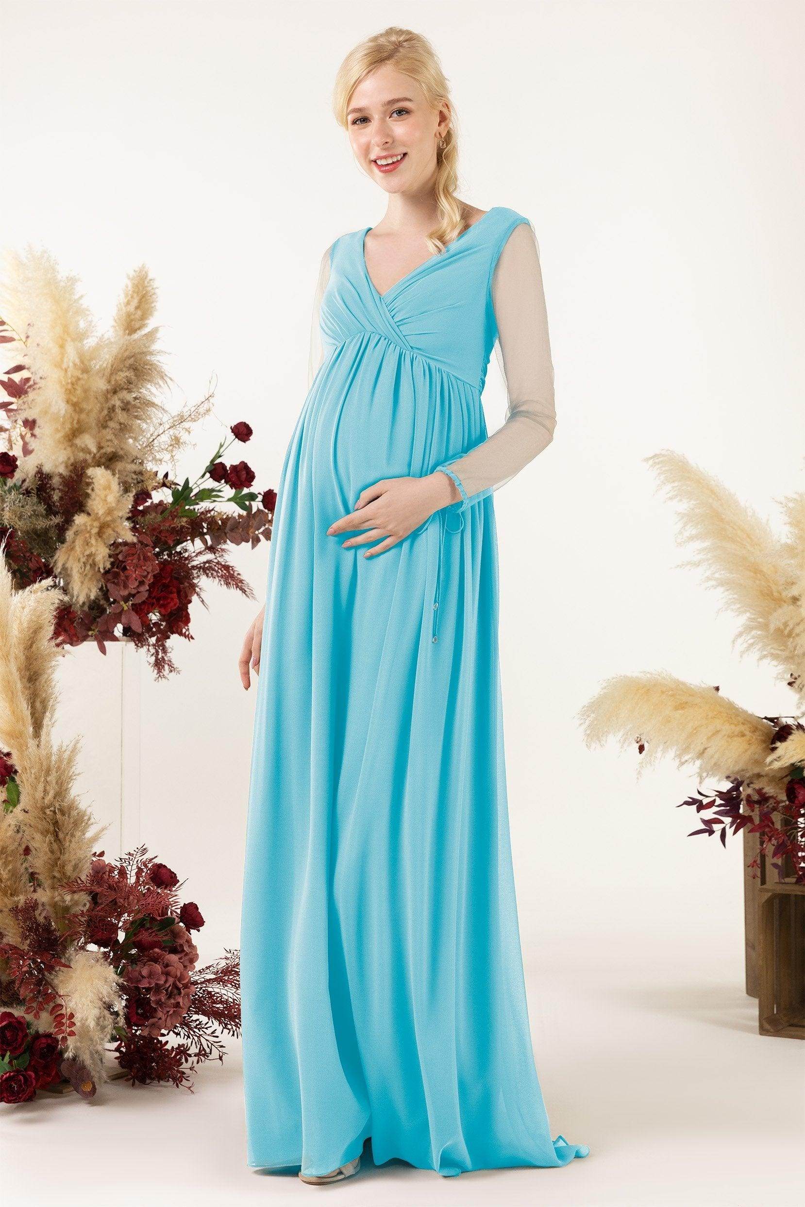 A-Line Sweep-Brush Train Chiffon Bridesmaid Dress CB0461M