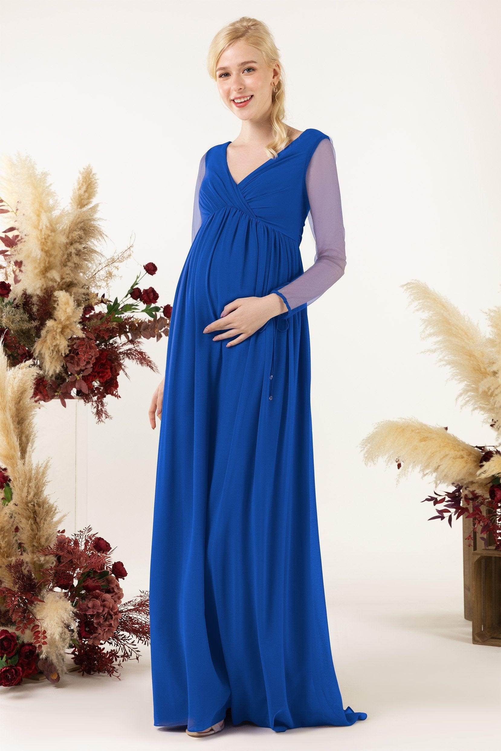 A-Line Sweep-Brush Train Chiffon Bridesmaid Dress CB0461M