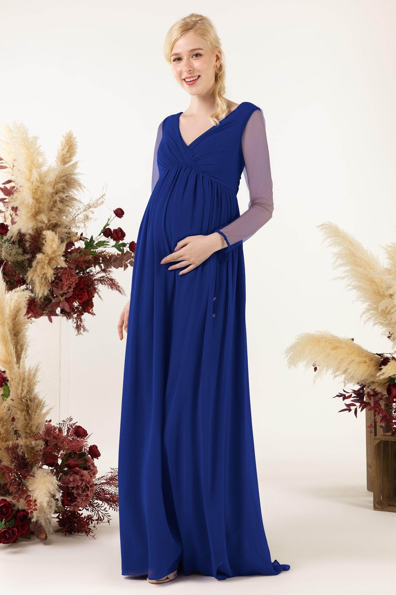 A-Line Sweep-Brush Train Chiffon Bridesmaid Dress CB0461M