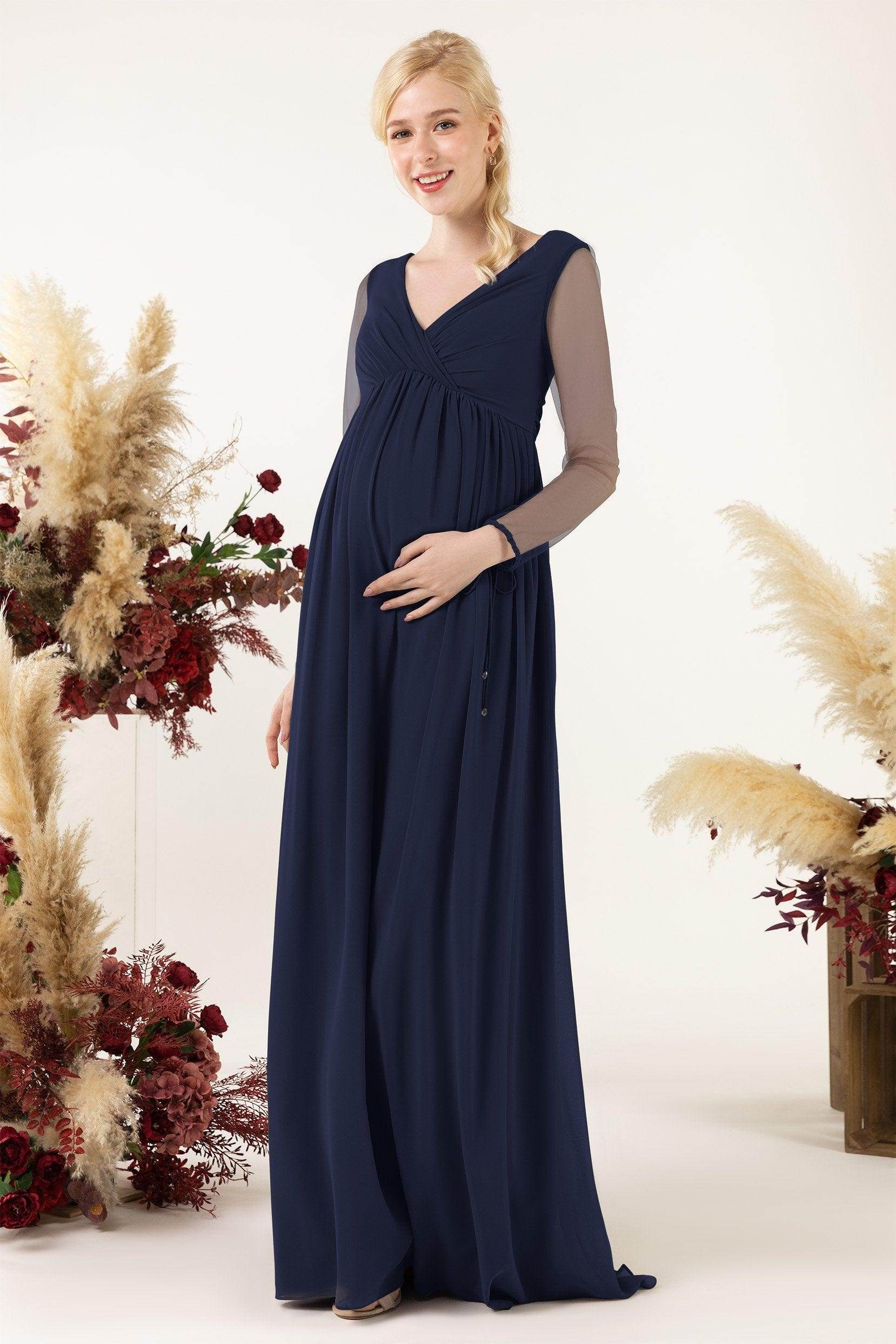 A-Line Sweep-Brush Train Chiffon Bridesmaid Dress CB0461M