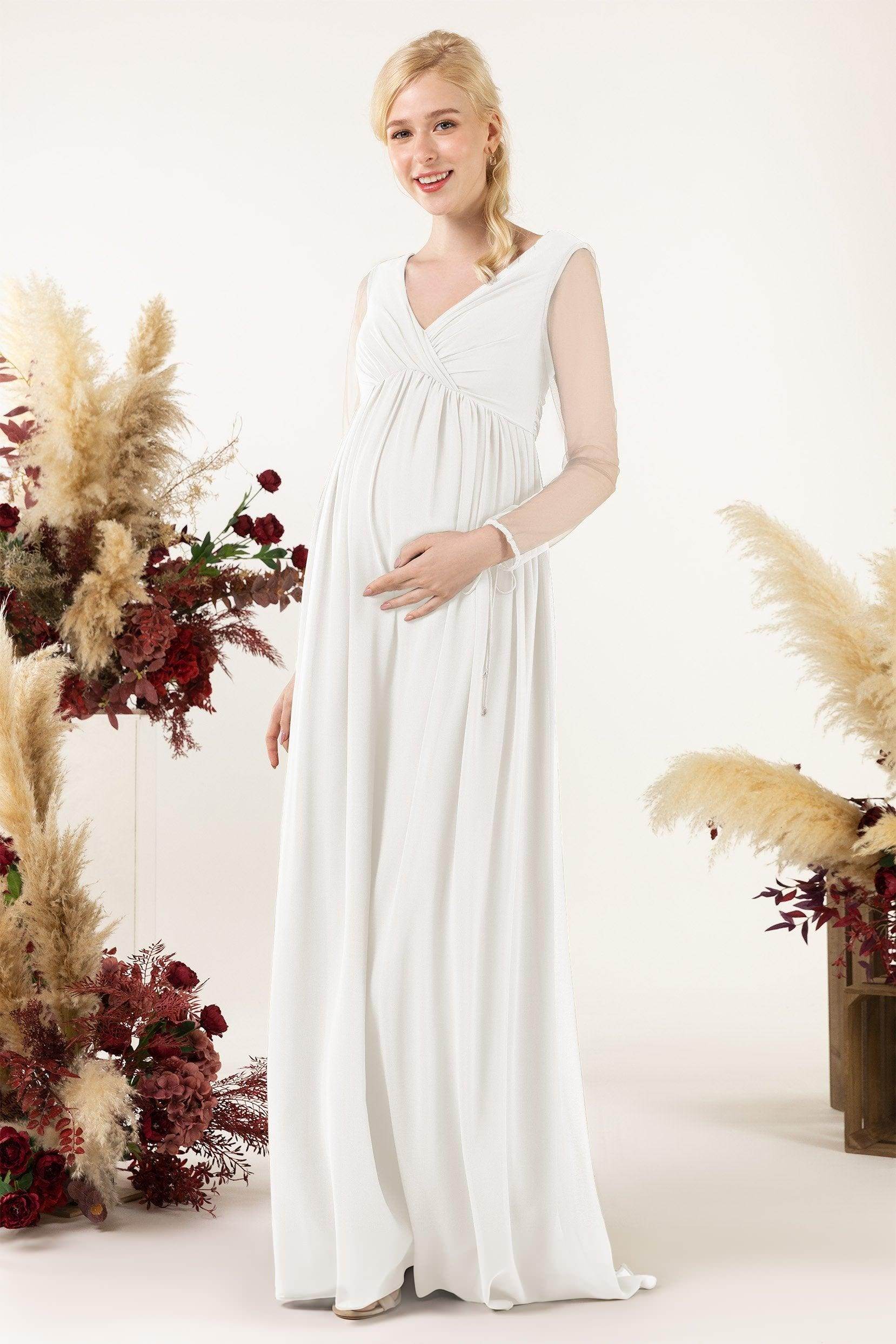 A-Line Sweep-Brush Train Chiffon Bridesmaid Dress CB0461M