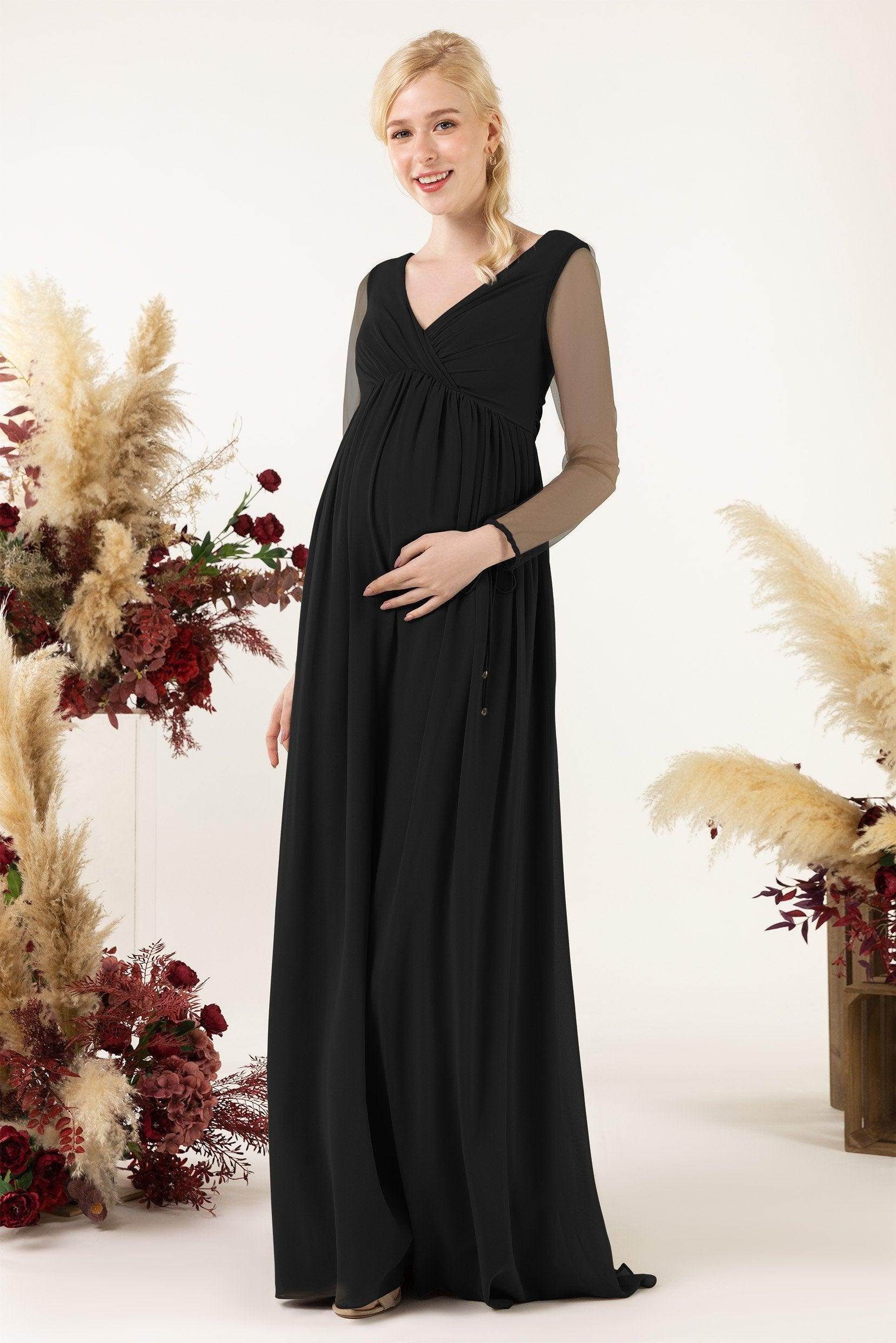 A-Line Sweep-Brush Train Chiffon Bridesmaid Dress CB0461M