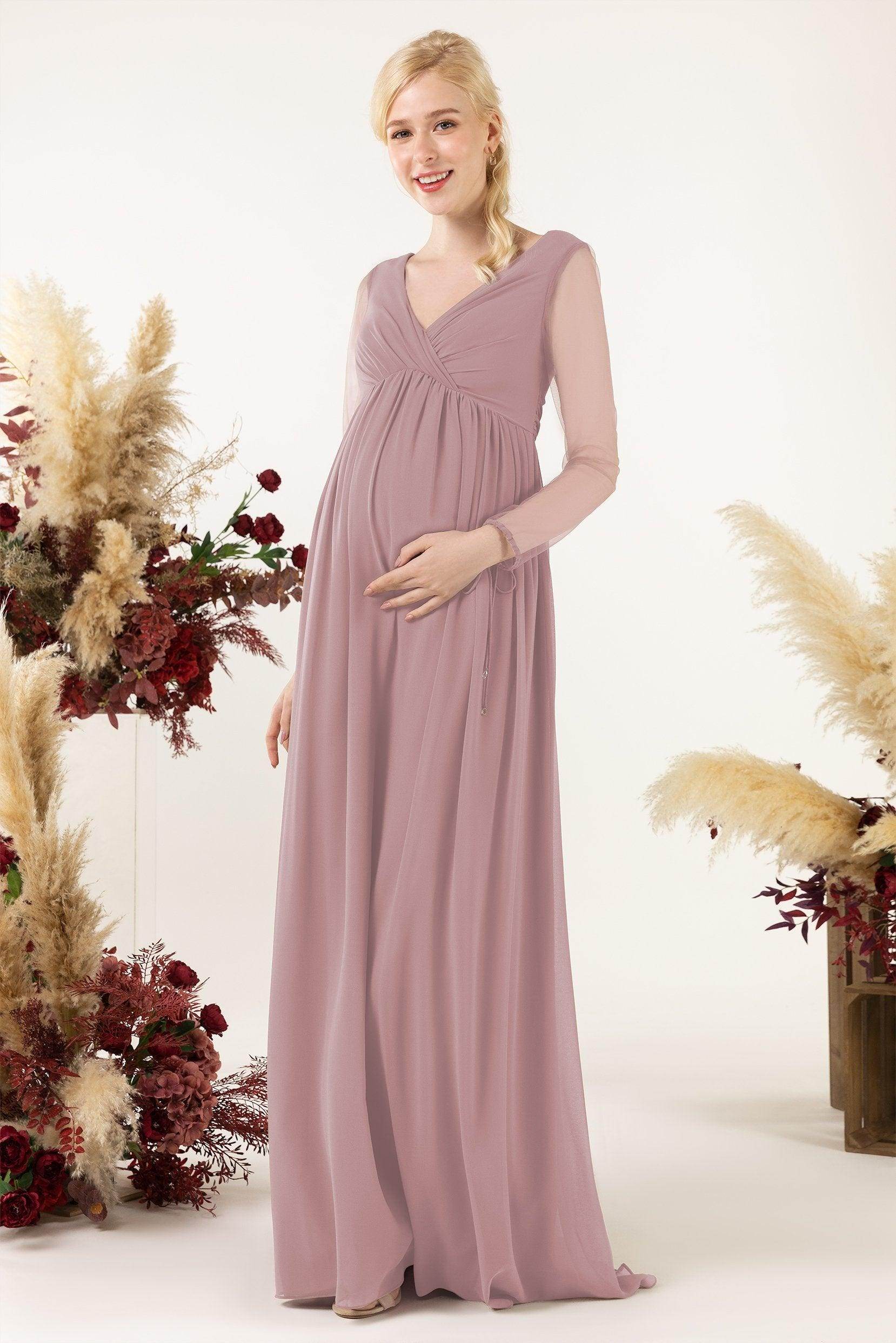 A-Line Sweep-Brush Train Chiffon Bridesmaid Dress CB0461M