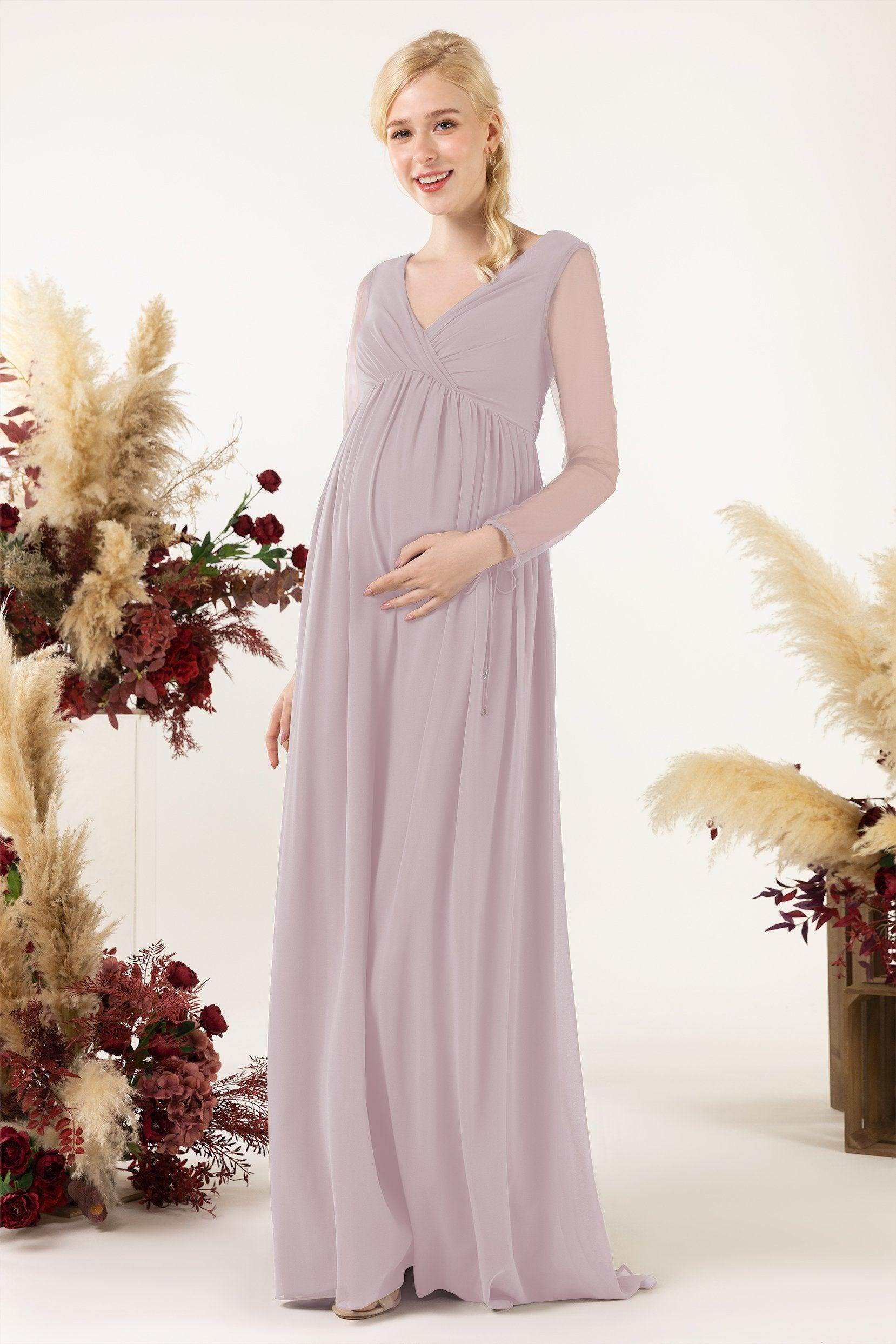 A-Line Sweep-Brush Train Chiffon Bridesmaid Dress CB0461M