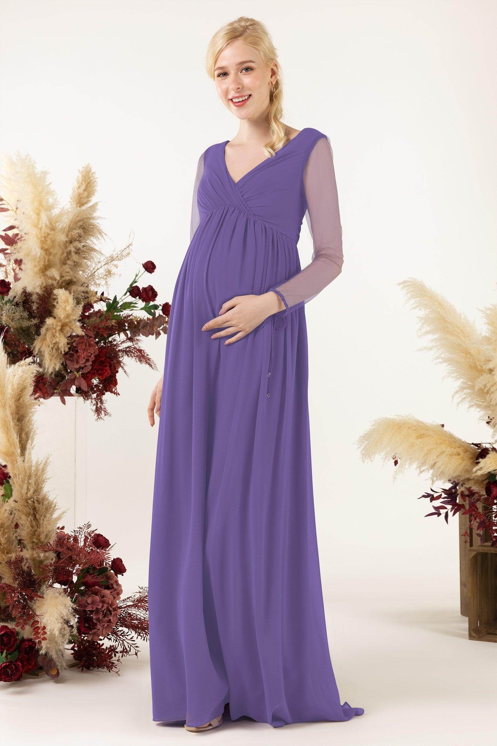 A-Line Sweep-Brush Train Chiffon Bridesmaid Dress CB0461M