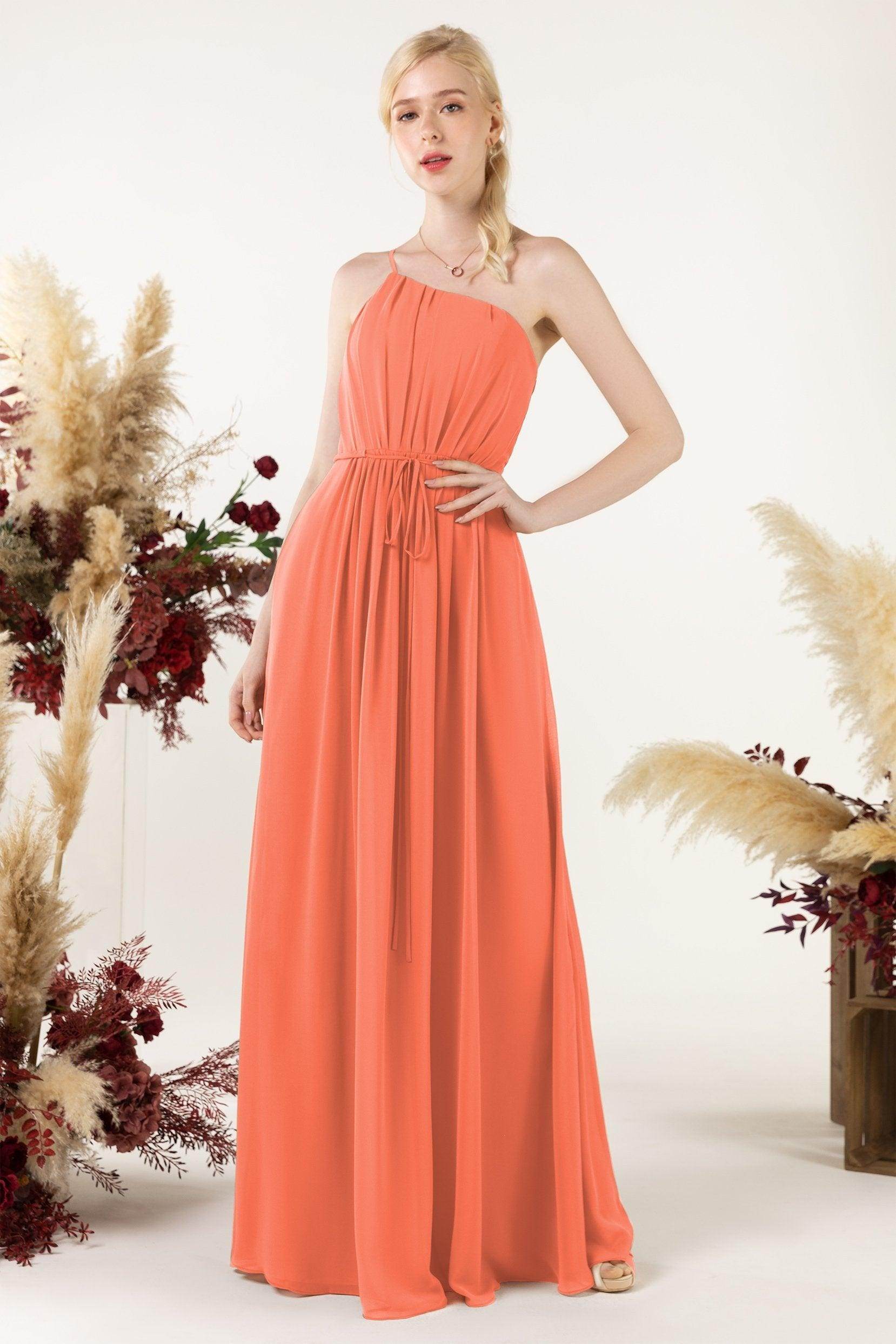 A-Line Floor Length Chiffon Bridesmaid Dress CB0462