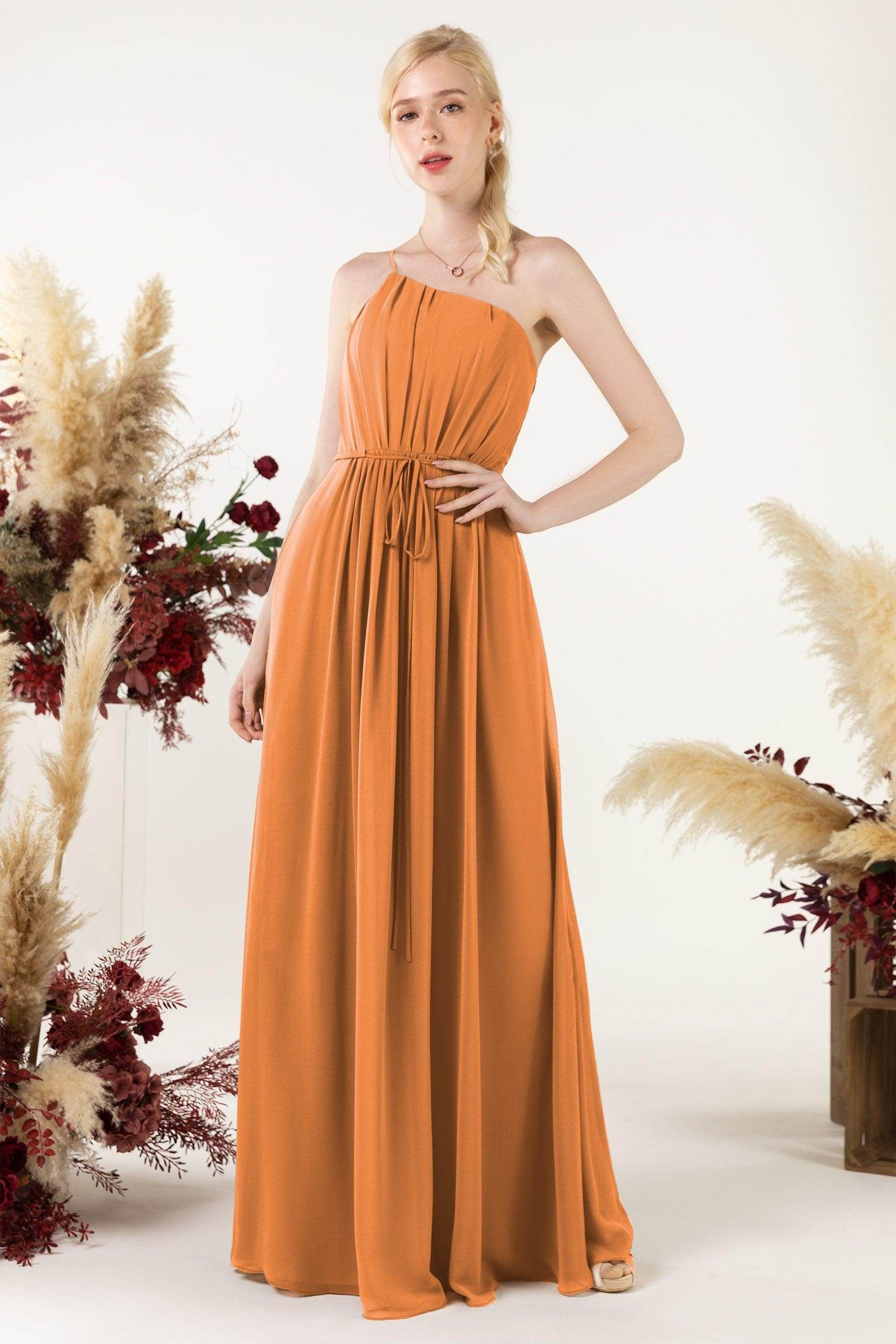 A-Line Floor Length Chiffon Bridesmaid Dress CB0462