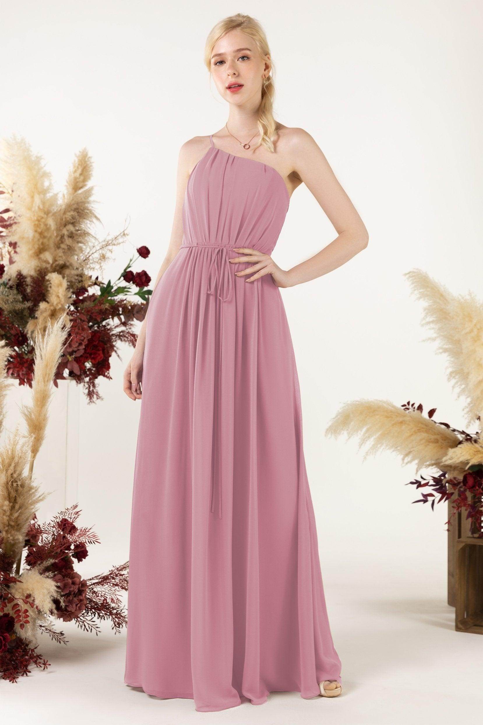 A-Line Floor Length Chiffon Bridesmaid Dress CB0462