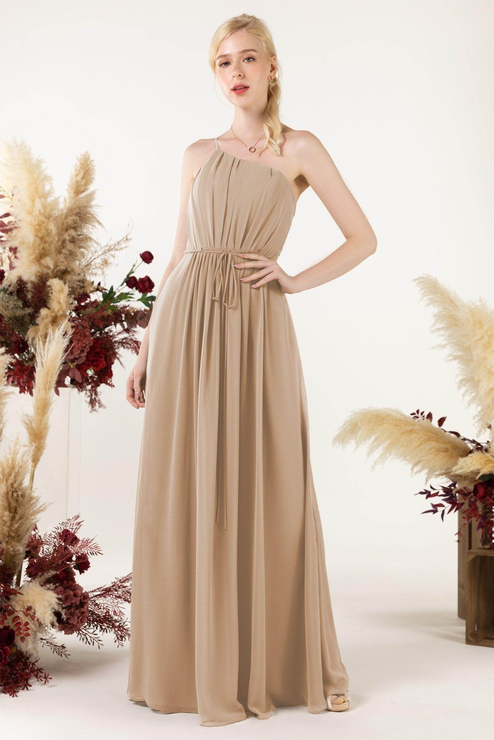 A-Line Floor Length Chiffon Bridesmaid Dress CB0462