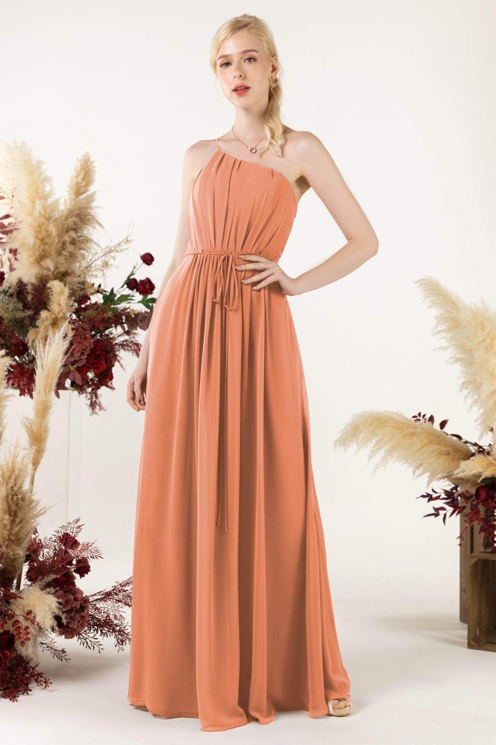 A-Line Floor Length Chiffon Bridesmaid Dress CB0462