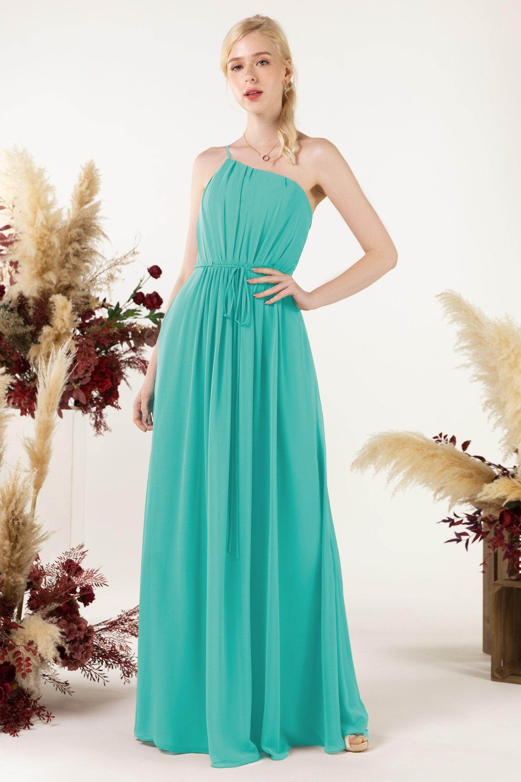 A-Line Floor Length Chiffon Bridesmaid Dress CB0462