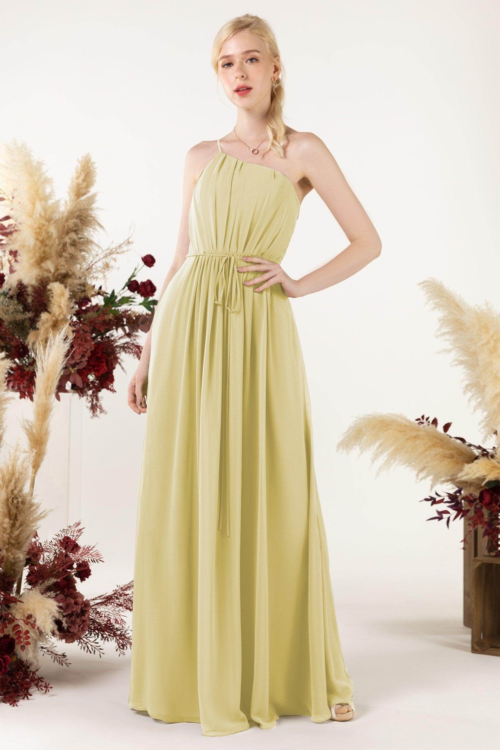 A-Line Floor Length Chiffon Bridesmaid Dress CB0462