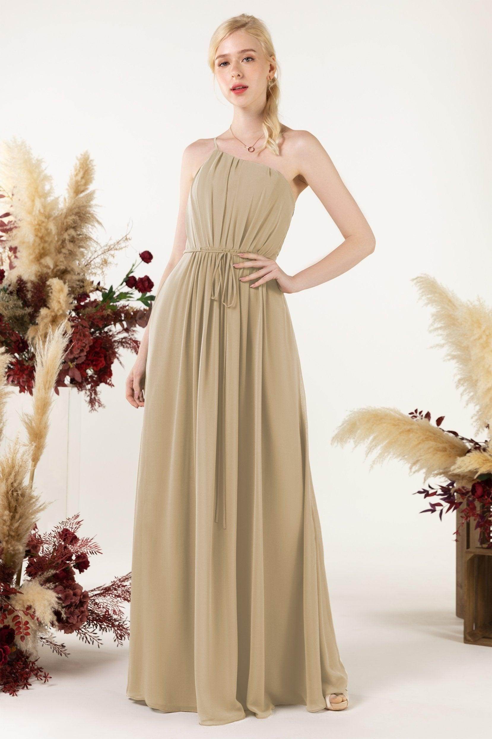 A-Line Floor Length Chiffon Bridesmaid Dress CB0462