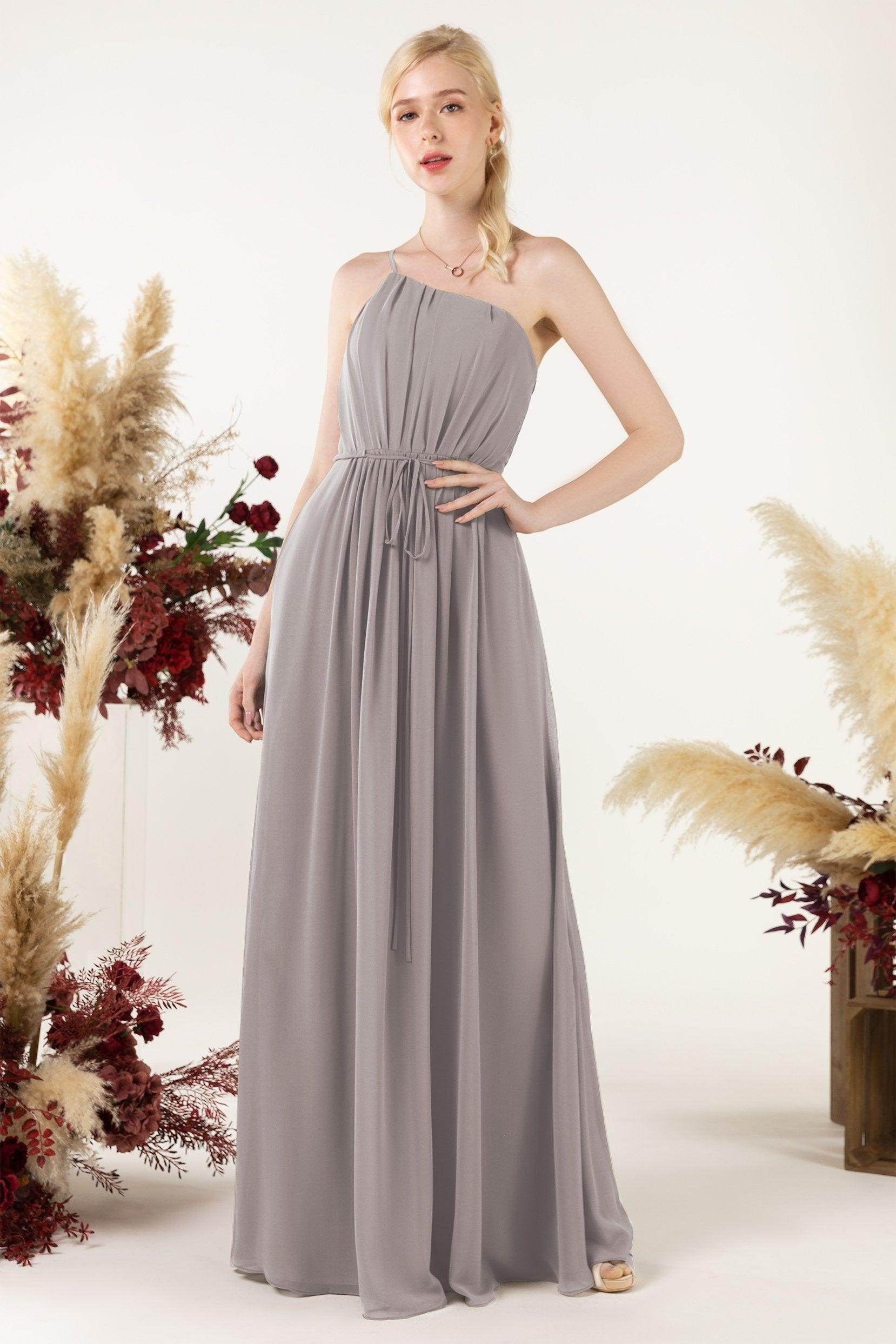 A-Line Floor Length Chiffon Bridesmaid Dress CB0462