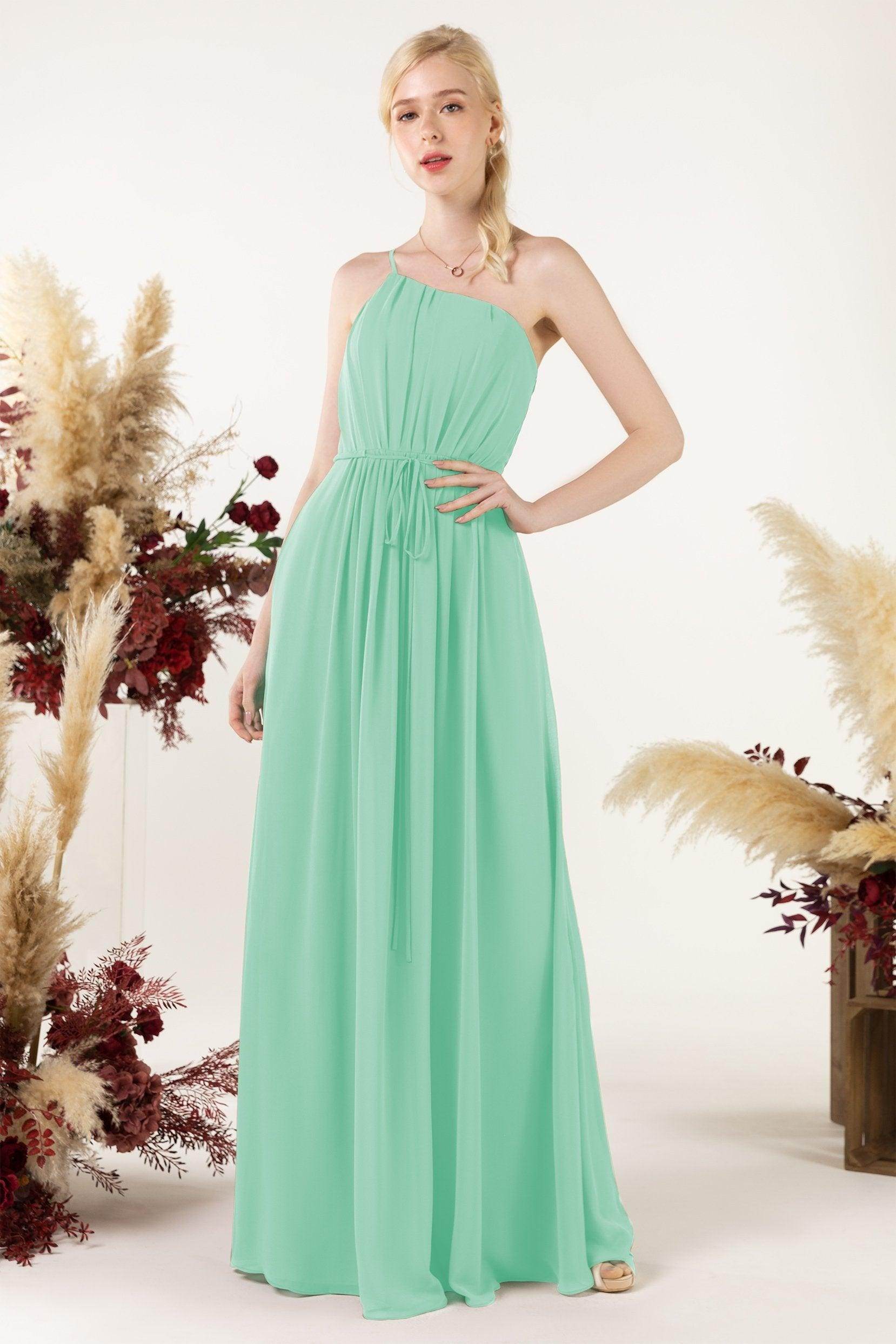 A-Line Floor Length Chiffon Bridesmaid Dress CB0462