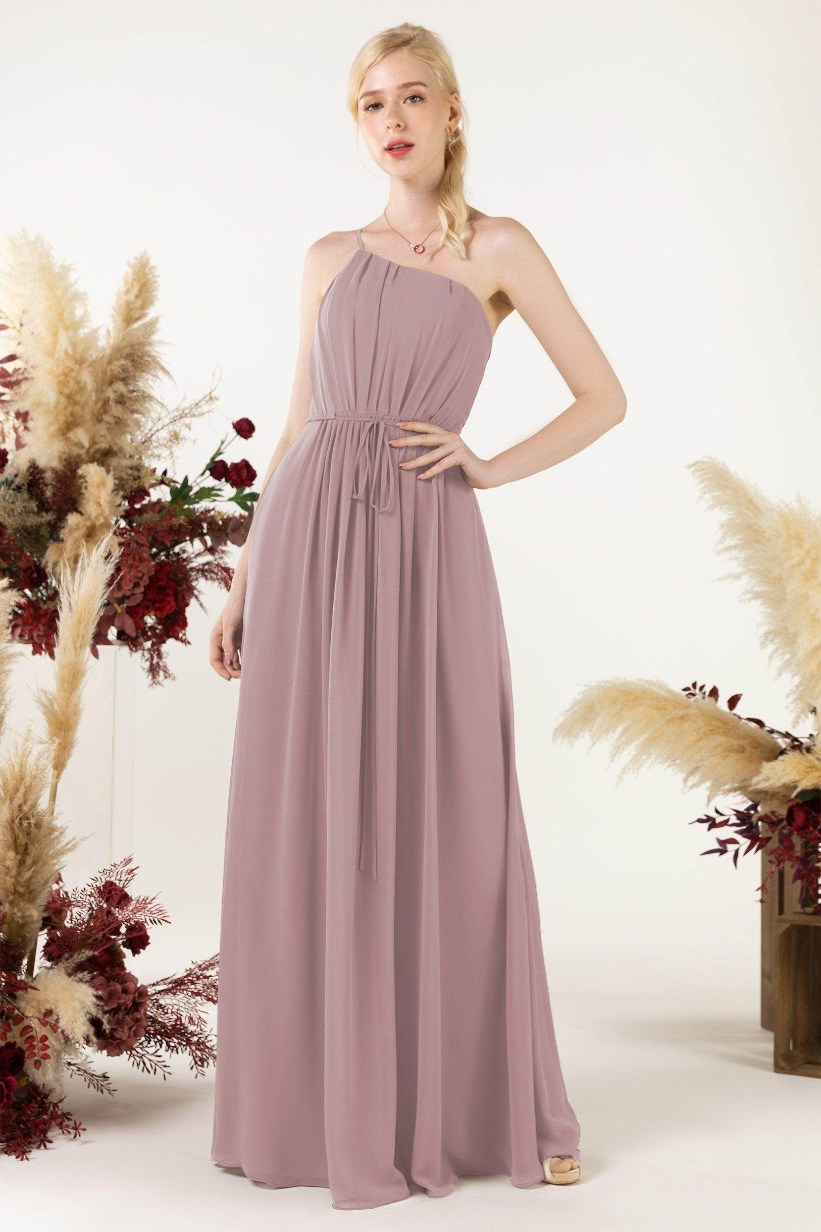 A-Line Floor Length Chiffon Bridesmaid Dress CB0462