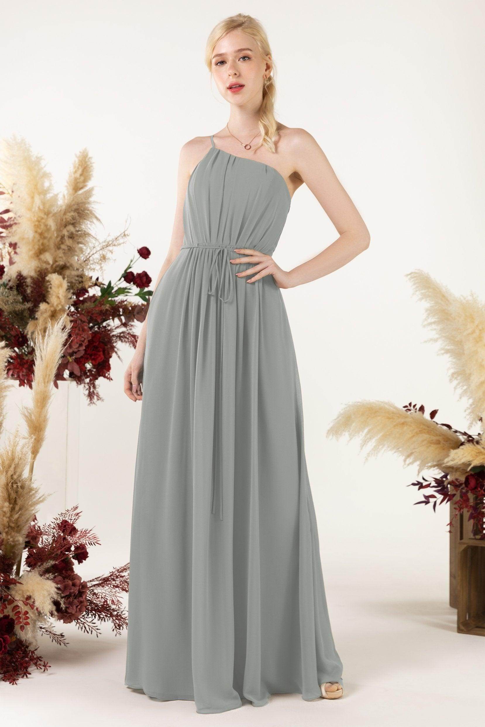 A-Line Floor Length Chiffon Bridesmaid Dress CB0462