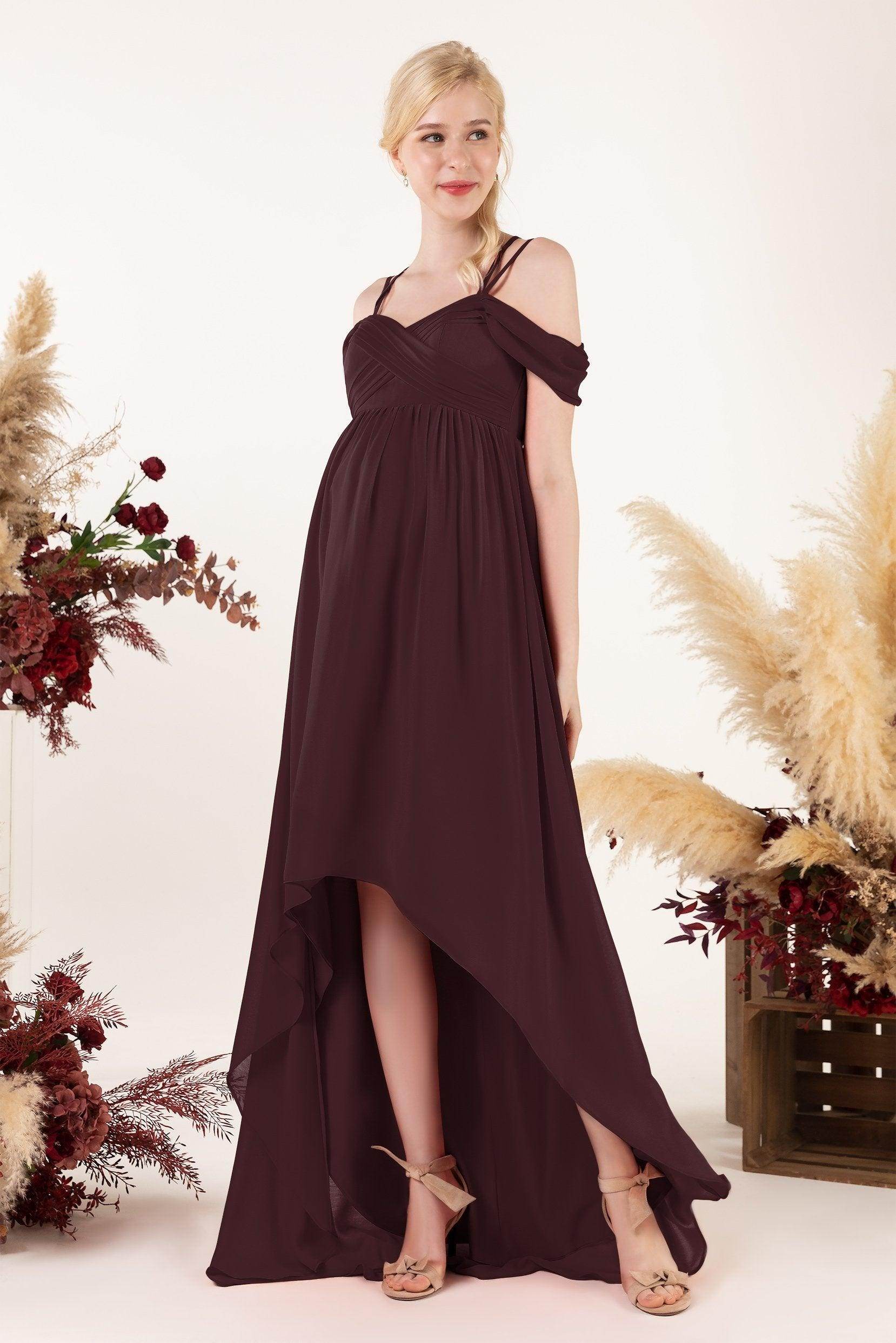 Asymmetrical Sweep Train Chiffon Bridesmaid Dress CB0464M