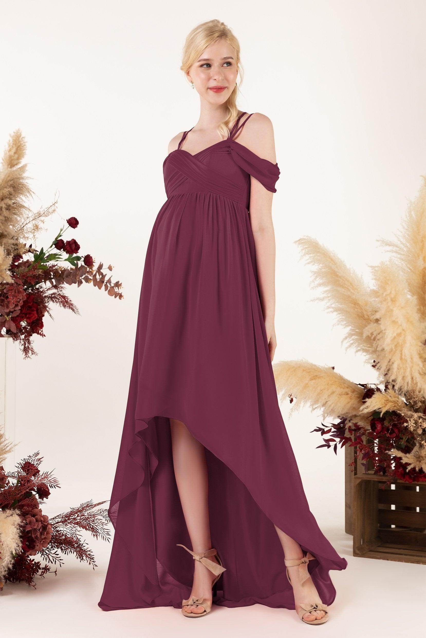 Asymmetrical Sweep Train Chiffon Bridesmaid Dress CB0464M