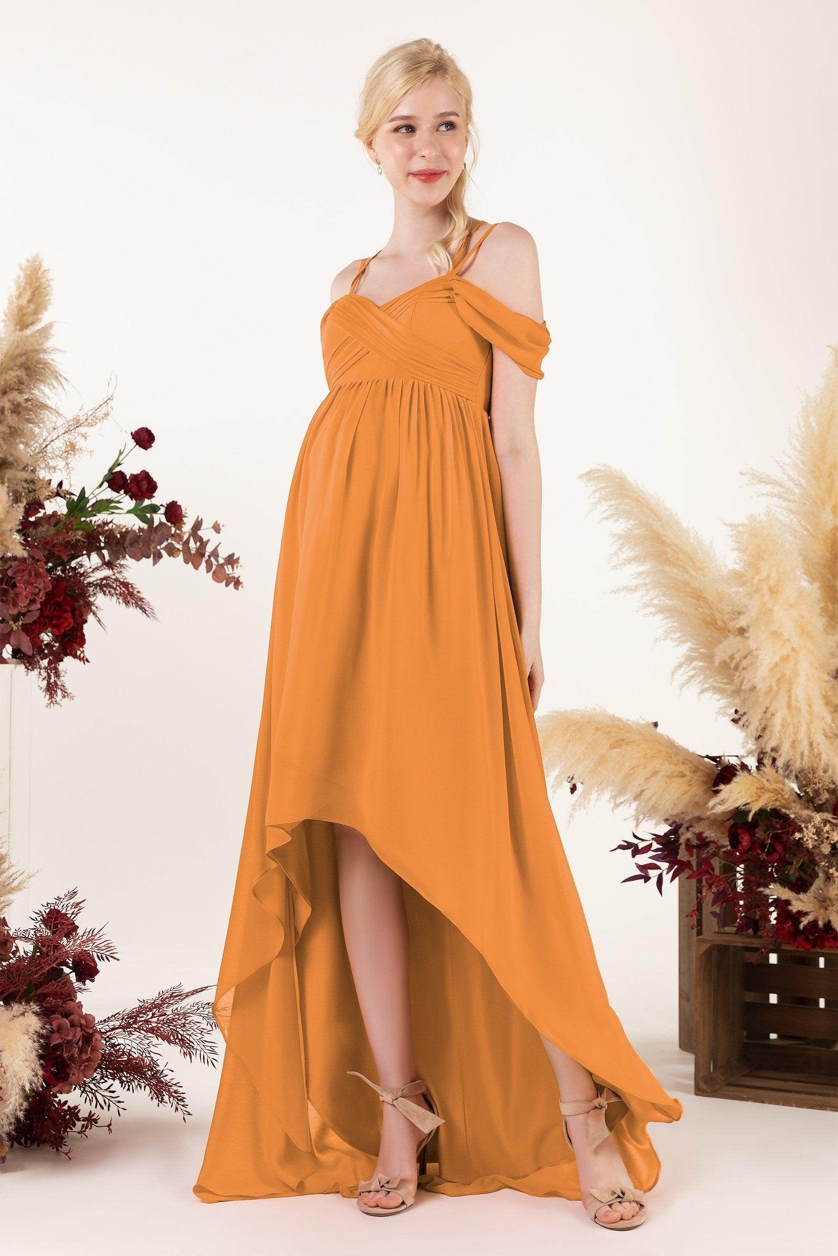 Asymmetrical Sweep Train Chiffon Bridesmaid Dress CB0464M