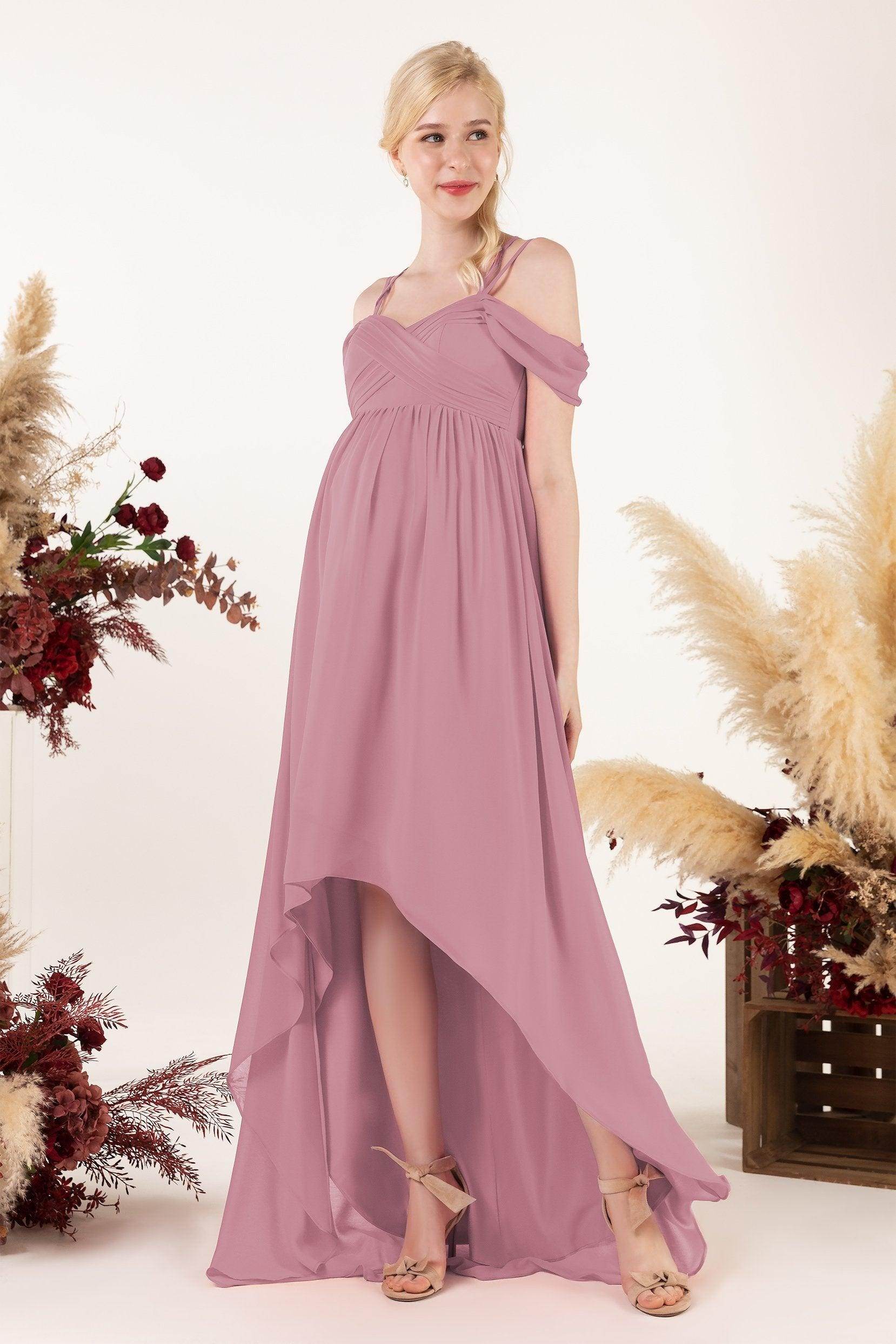 Asymmetrical Sweep Train Chiffon Bridesmaid Dress CB0464M