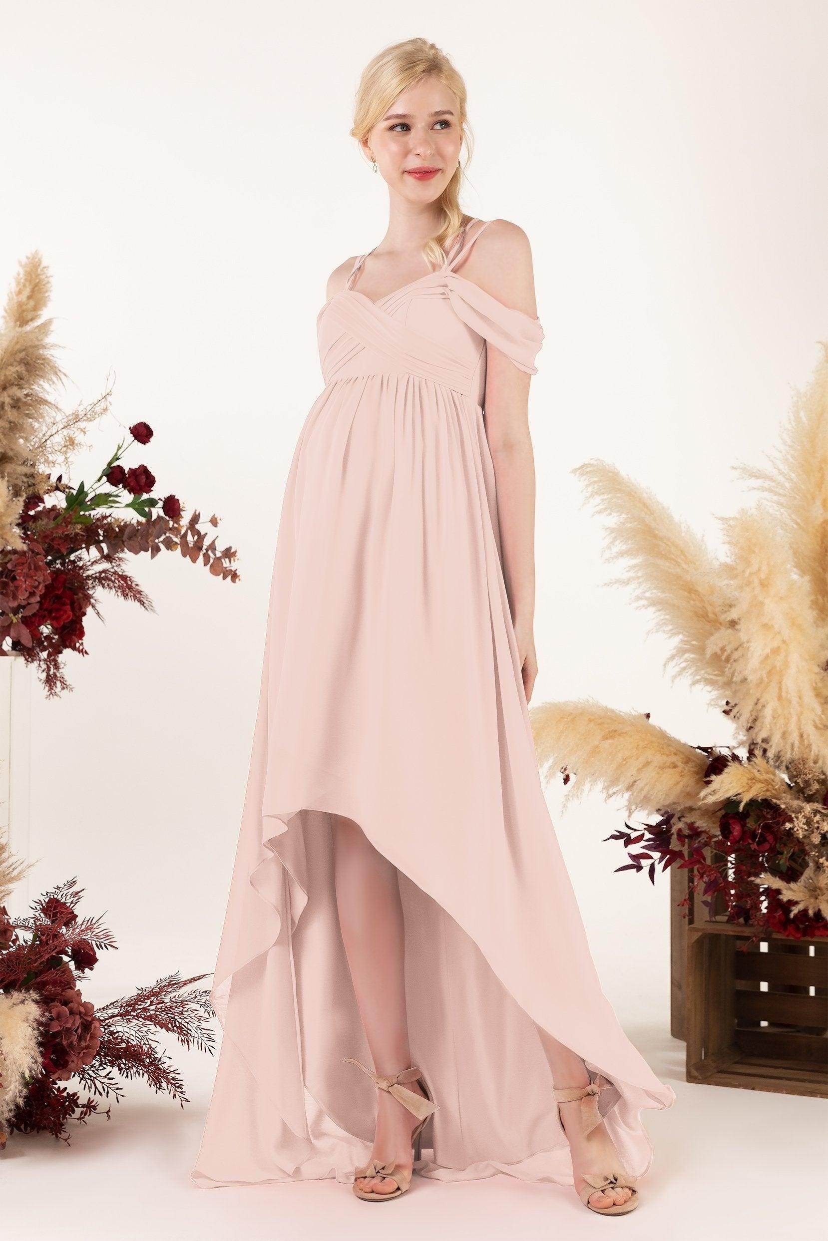 Asymmetrical Sweep Train Chiffon Bridesmaid Dress CB0464M