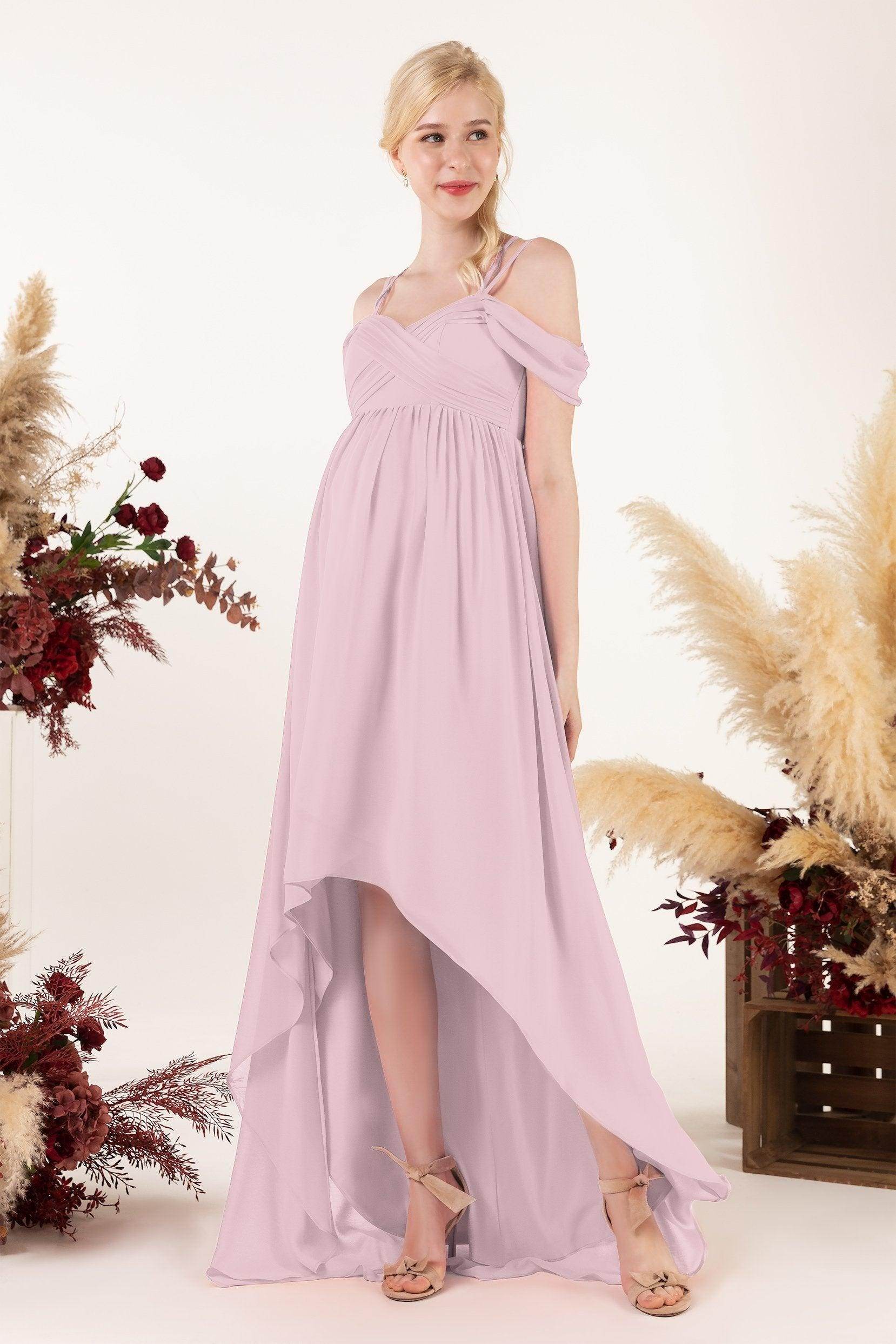 Asymmetrical Sweep Train Chiffon Bridesmaid Dress CB0464M