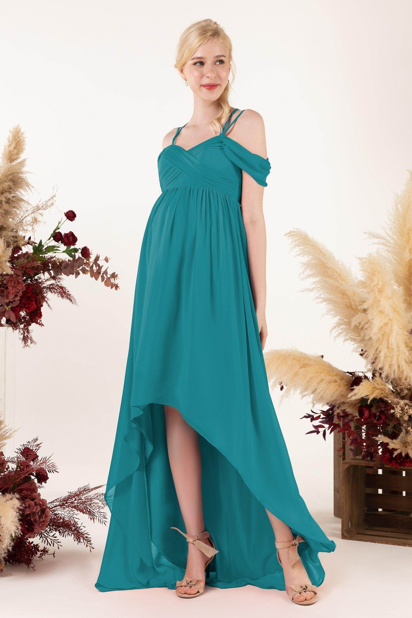 Asymmetrical Sweep Train Chiffon Bridesmaid Dress CB0464M