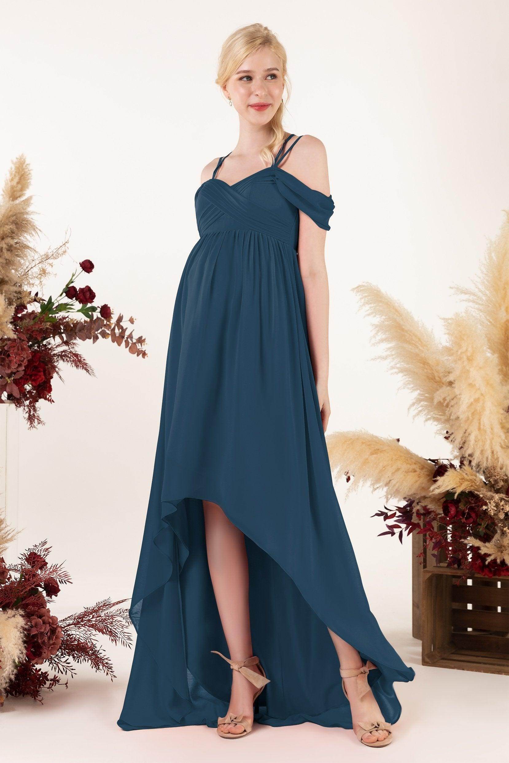 Asymmetrical Sweep Train Chiffon Bridesmaid Dress CB0464M