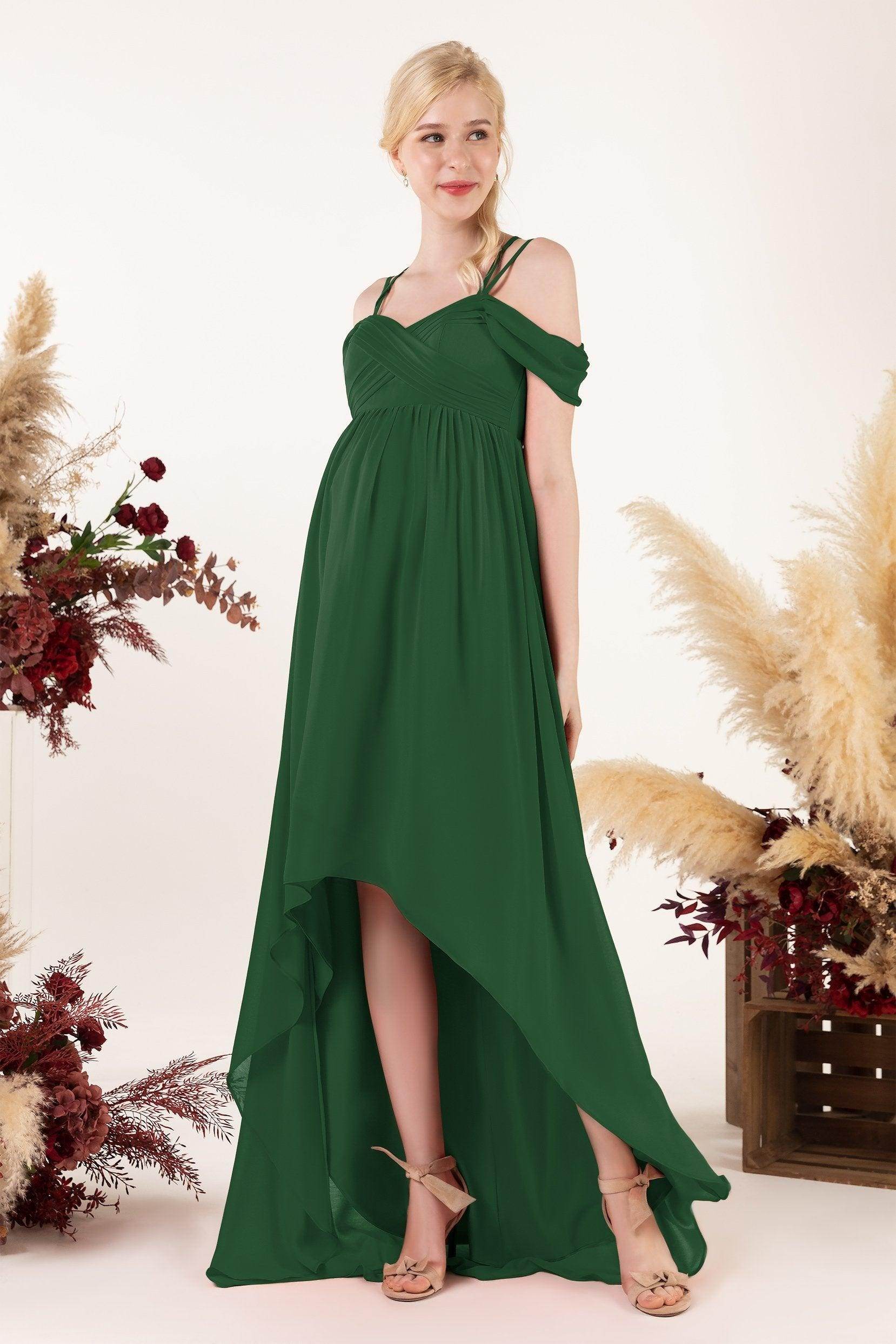 Asymmetrical Sweep Train Chiffon Bridesmaid Dress CB0464M