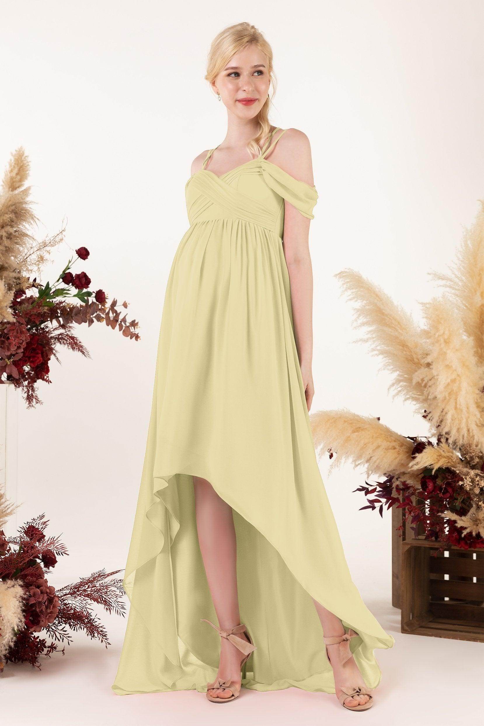 Asymmetrical Sweep Train Chiffon Bridesmaid Dress CB0464M