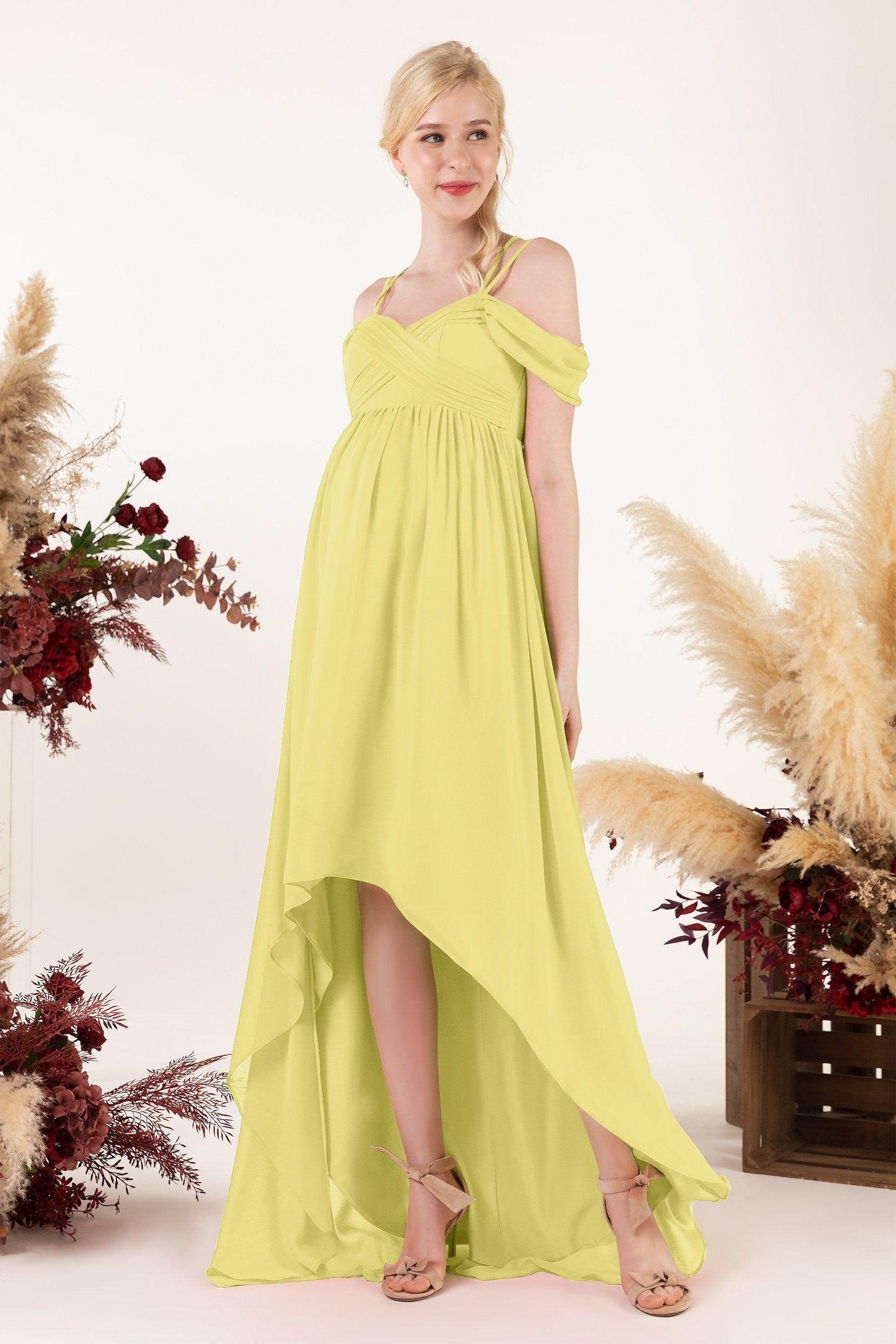 Asymmetrical Sweep Train Chiffon Bridesmaid Dress CB0464M