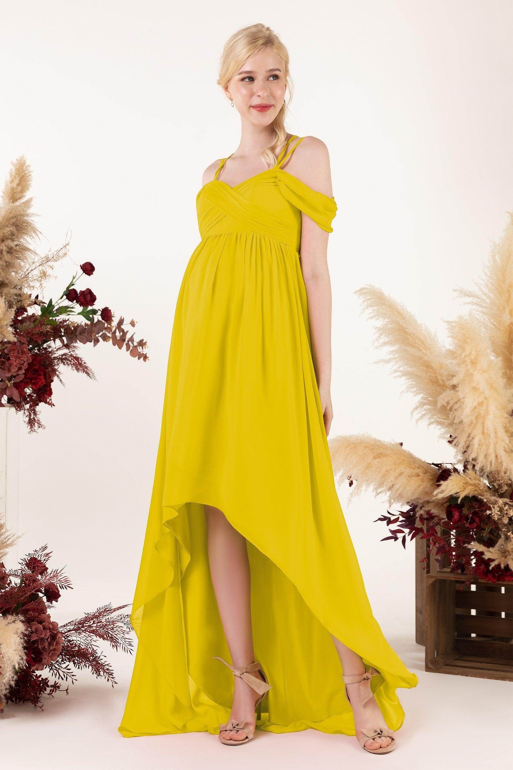 Asymmetrical Sweep Train Chiffon Bridesmaid Dress CB0464M