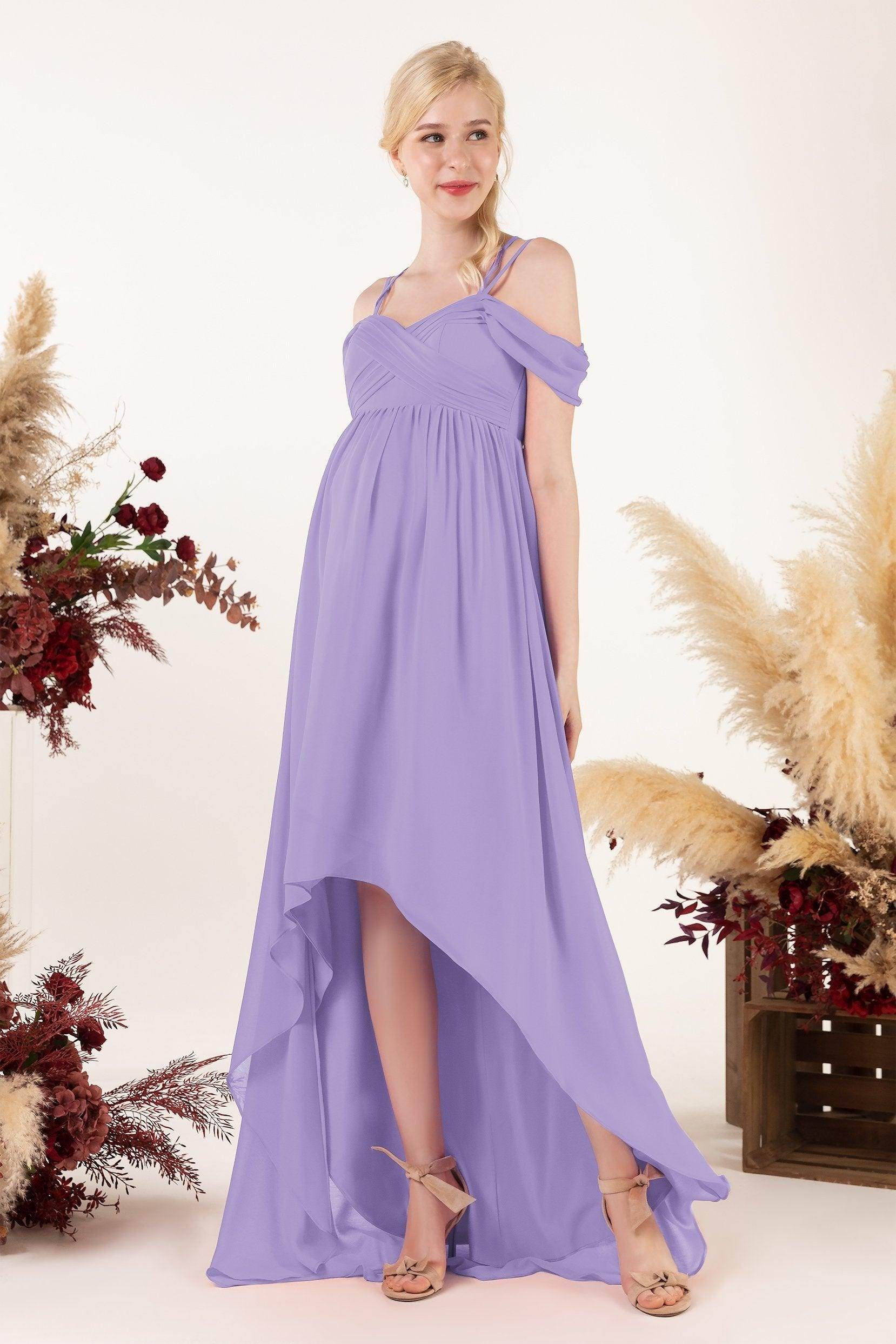 Asymmetrical Sweep Train Chiffon Bridesmaid Dress CB0464M